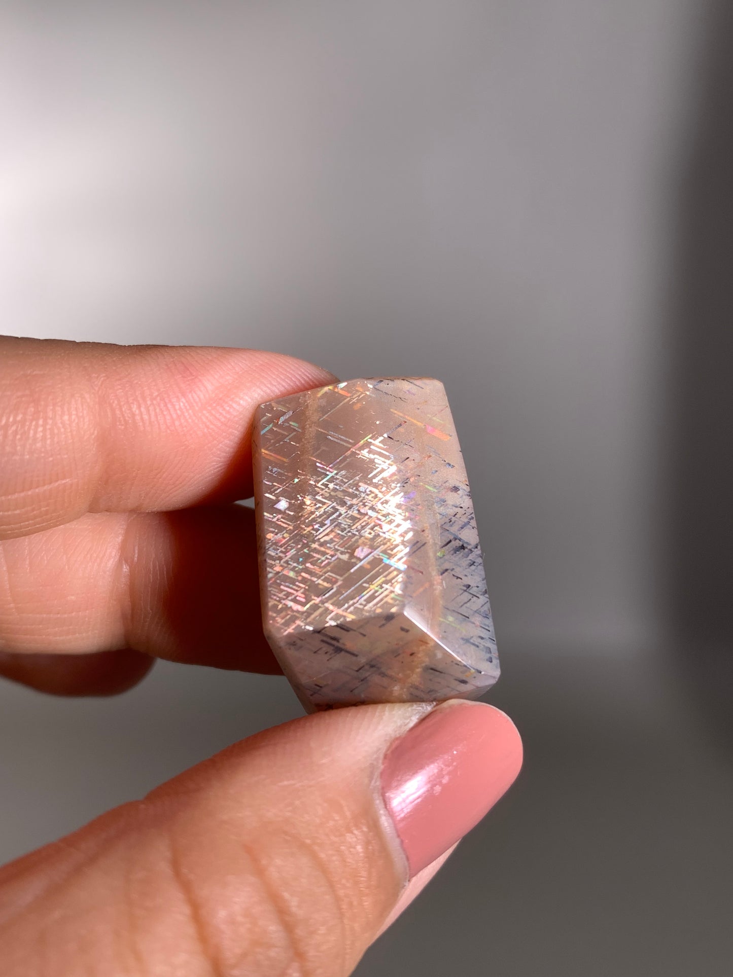 Rainbow Lattice Sunstone Polished Freeform