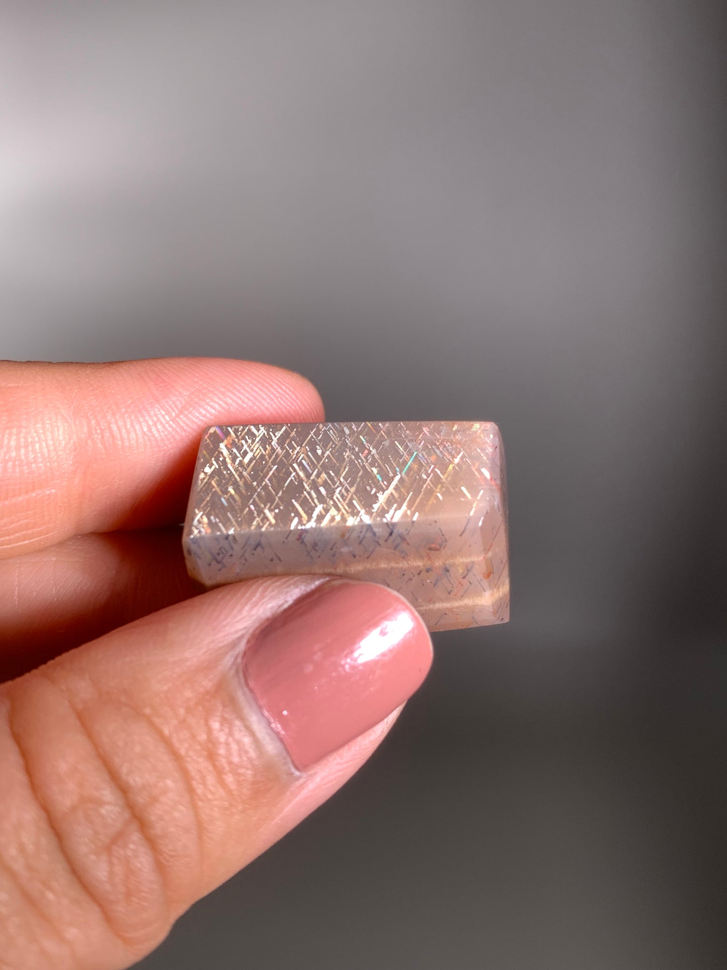 Rainbow Lattice Sunstone Polished Freeform