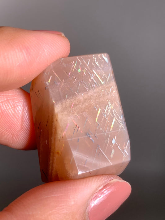 Rainbow Lattice Sunstone Polished Freeform
