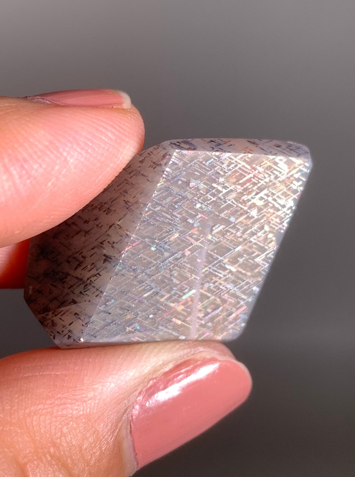 Rainbow Lattice Sunstone Polished Freeform