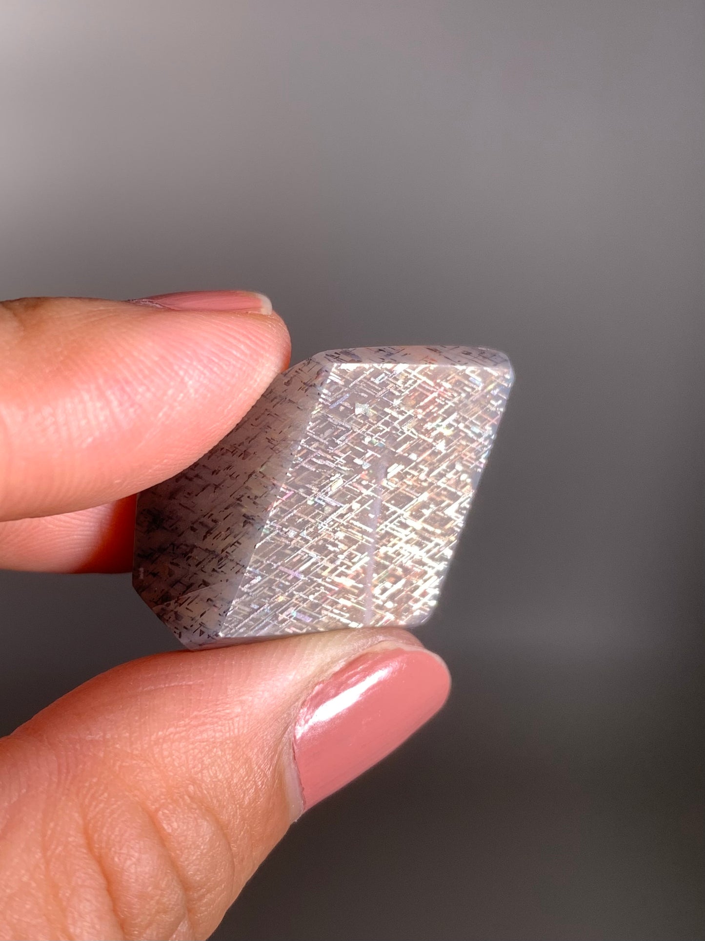 Rainbow Lattice Sunstone Polished Freeform