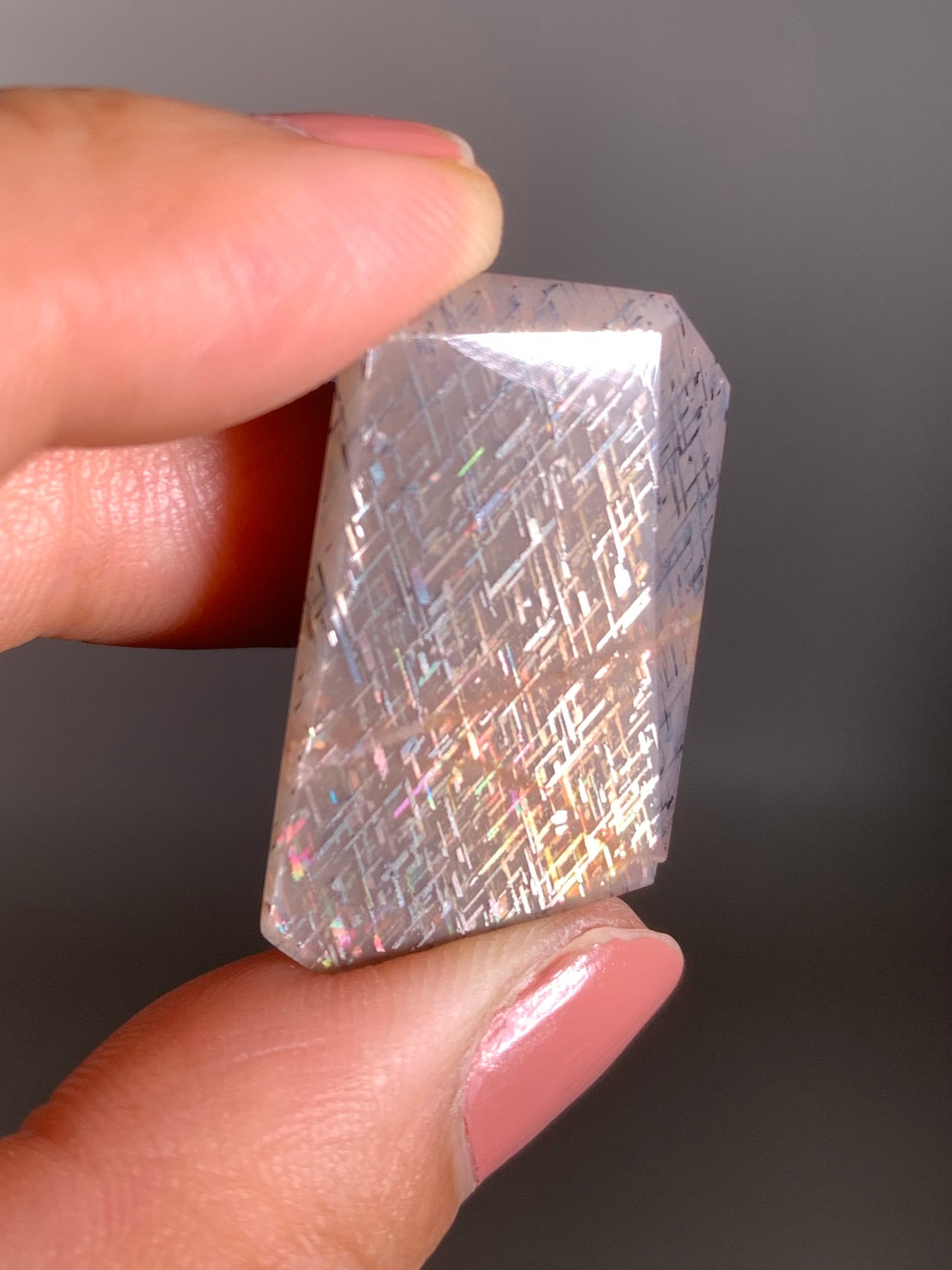 Rainbow Lattice Sunstone Polished Freeform