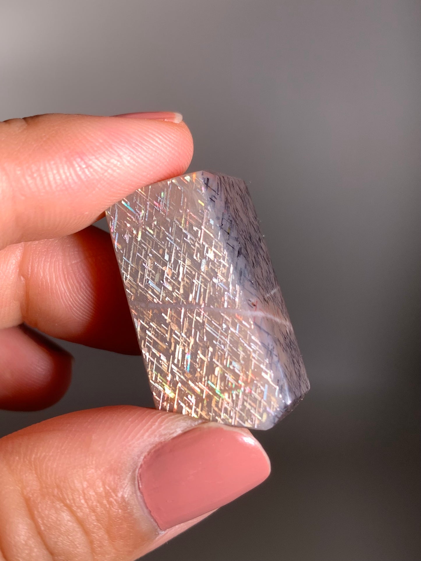 Rainbow Lattice Sunstone Polished Freeform