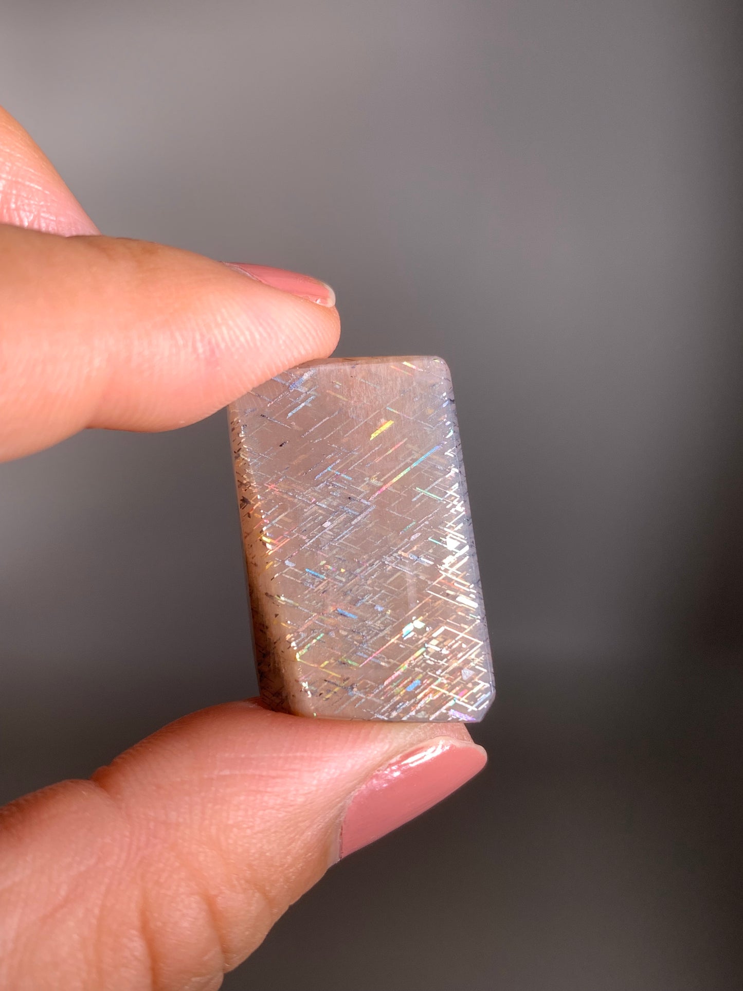 Rainbow Lattice Sunstone Polished Freeform