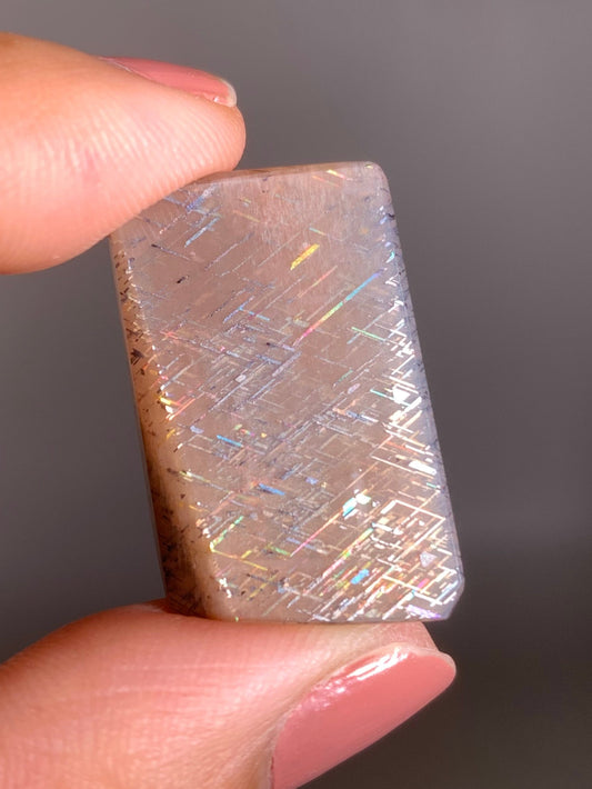 Rainbow Lattice Sunstone Polished Freeform