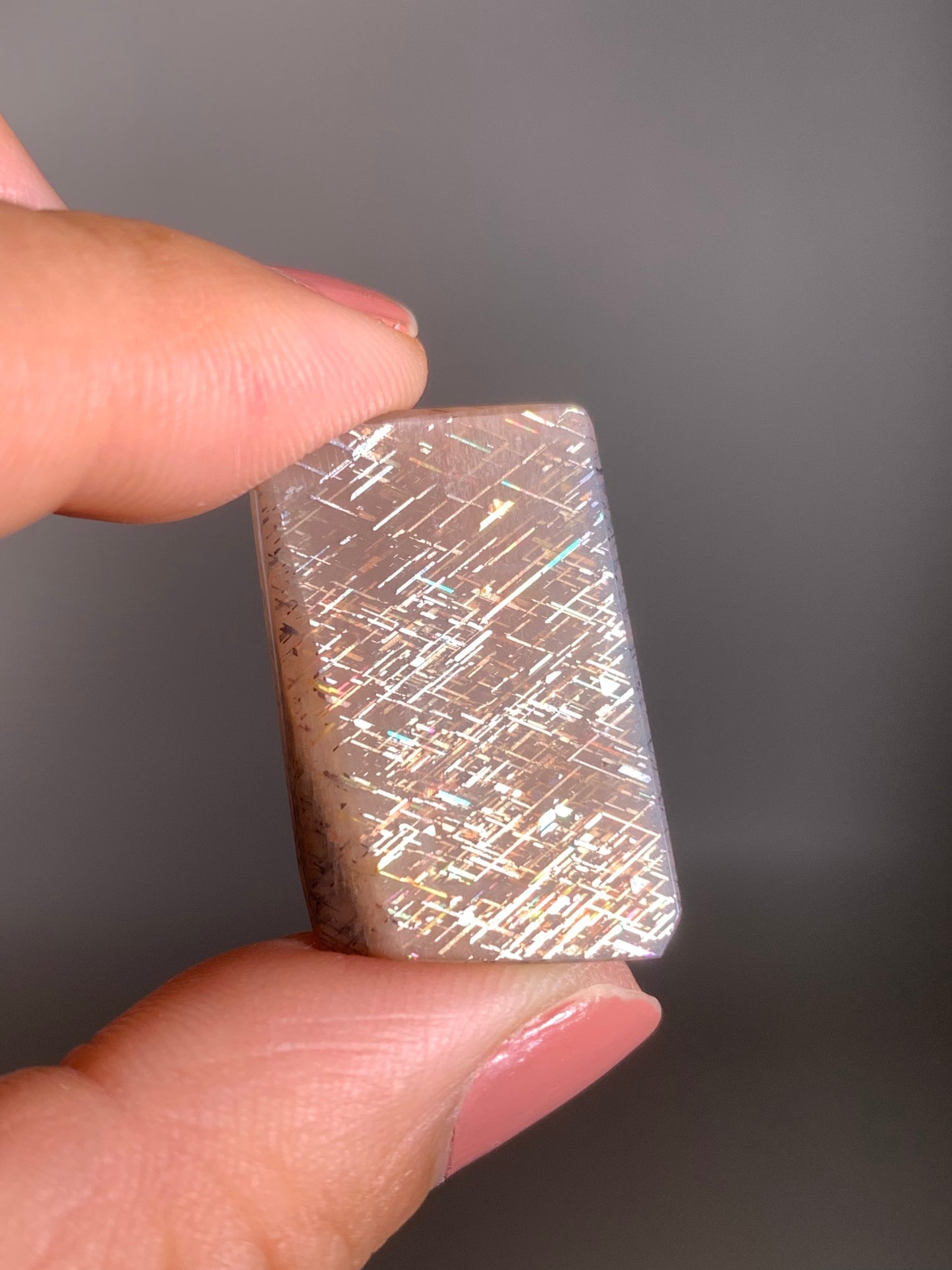 Rainbow Lattice Sunstone Polished Freeform