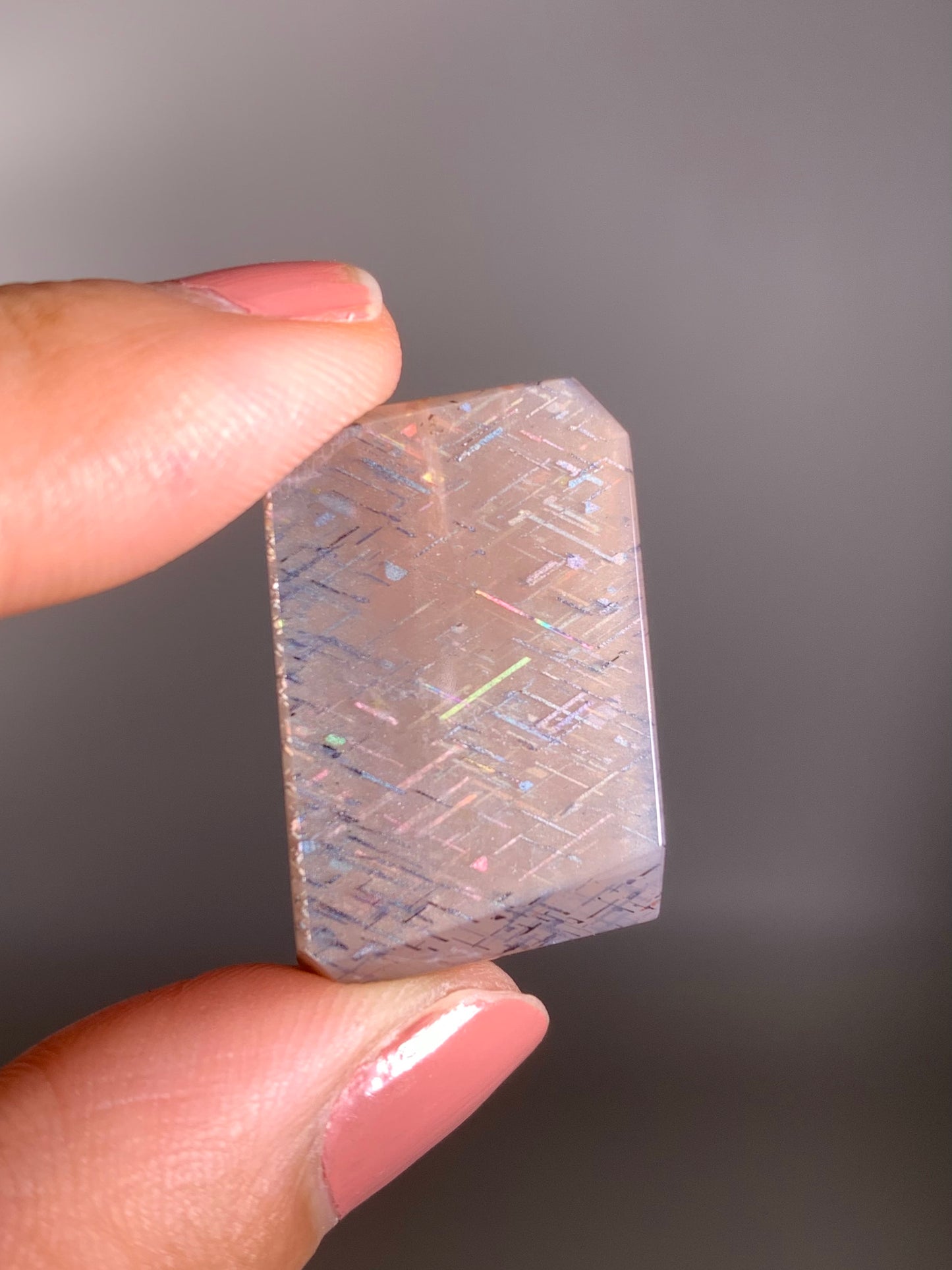 Rainbow Lattice Sunstone Polished Freeform