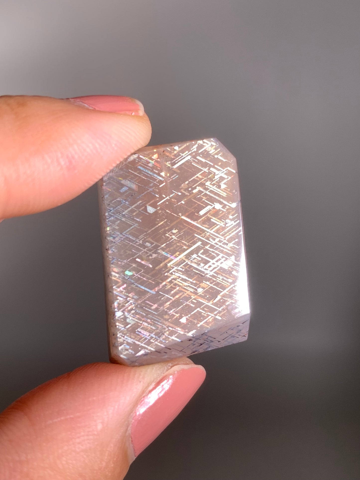Rainbow Lattice Sunstone Polished Freeform