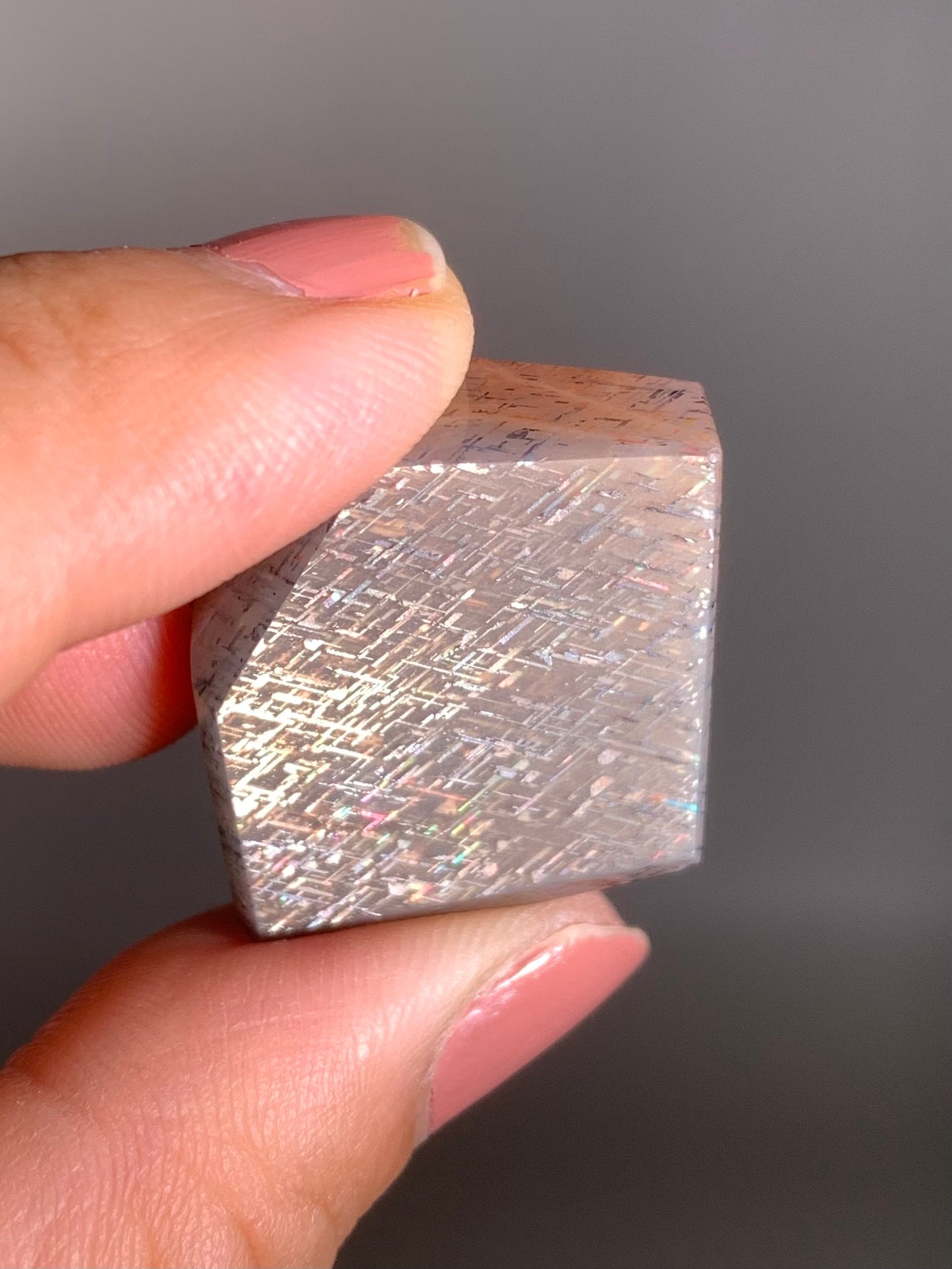 Rainbow Lattice Sunstone Polished Freeform