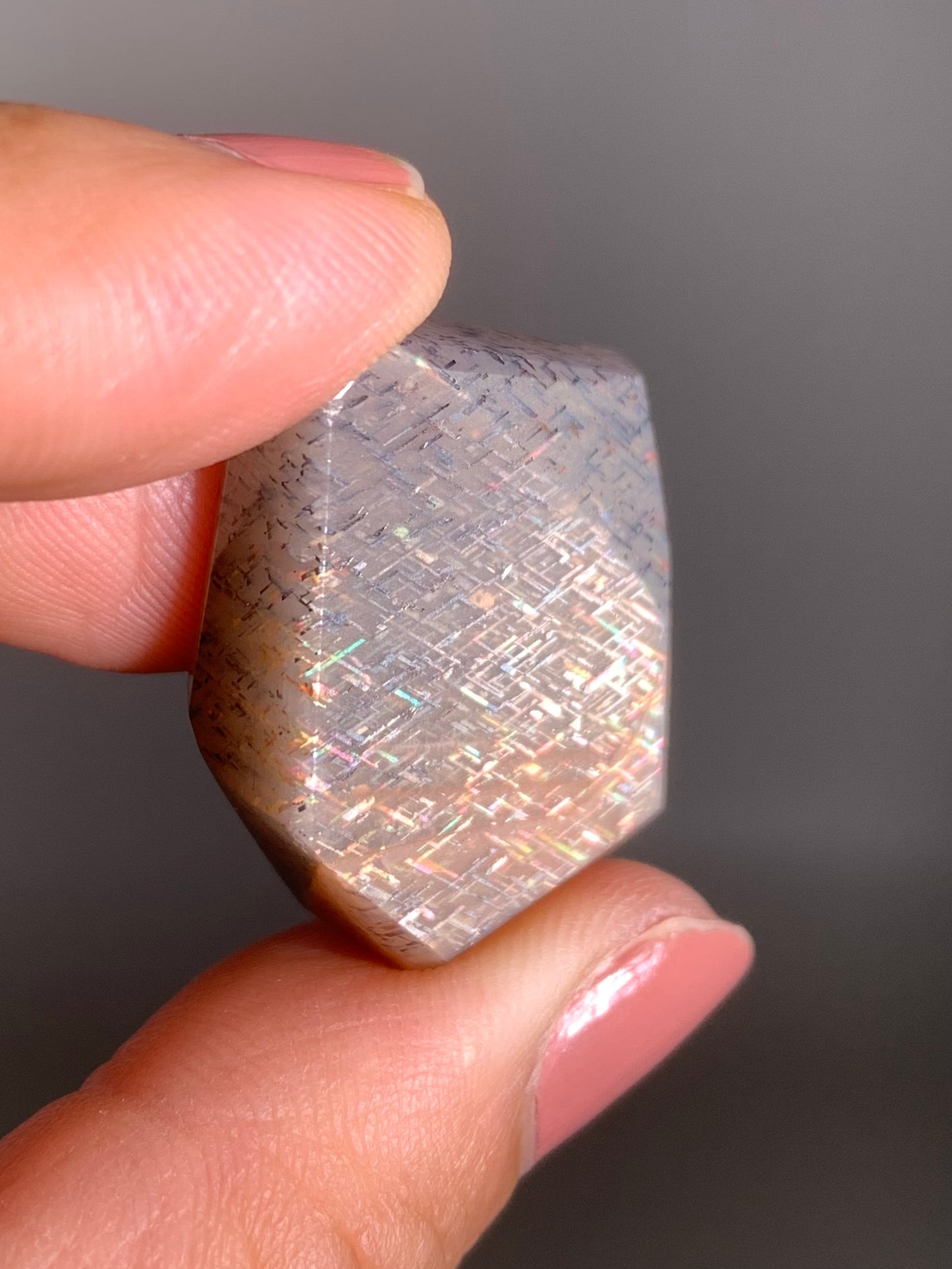 Rainbow Lattice Sunstone Polished Freeform