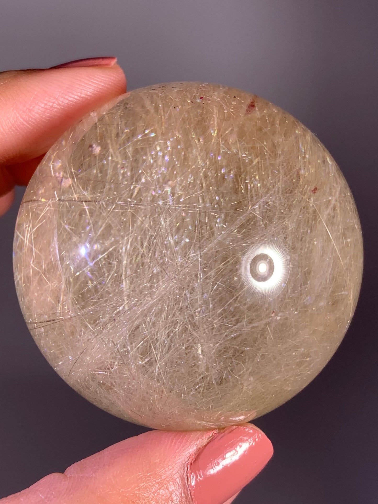 Large Collector’s Grade Light Gold Rutile Quartz Sphere – Brazil