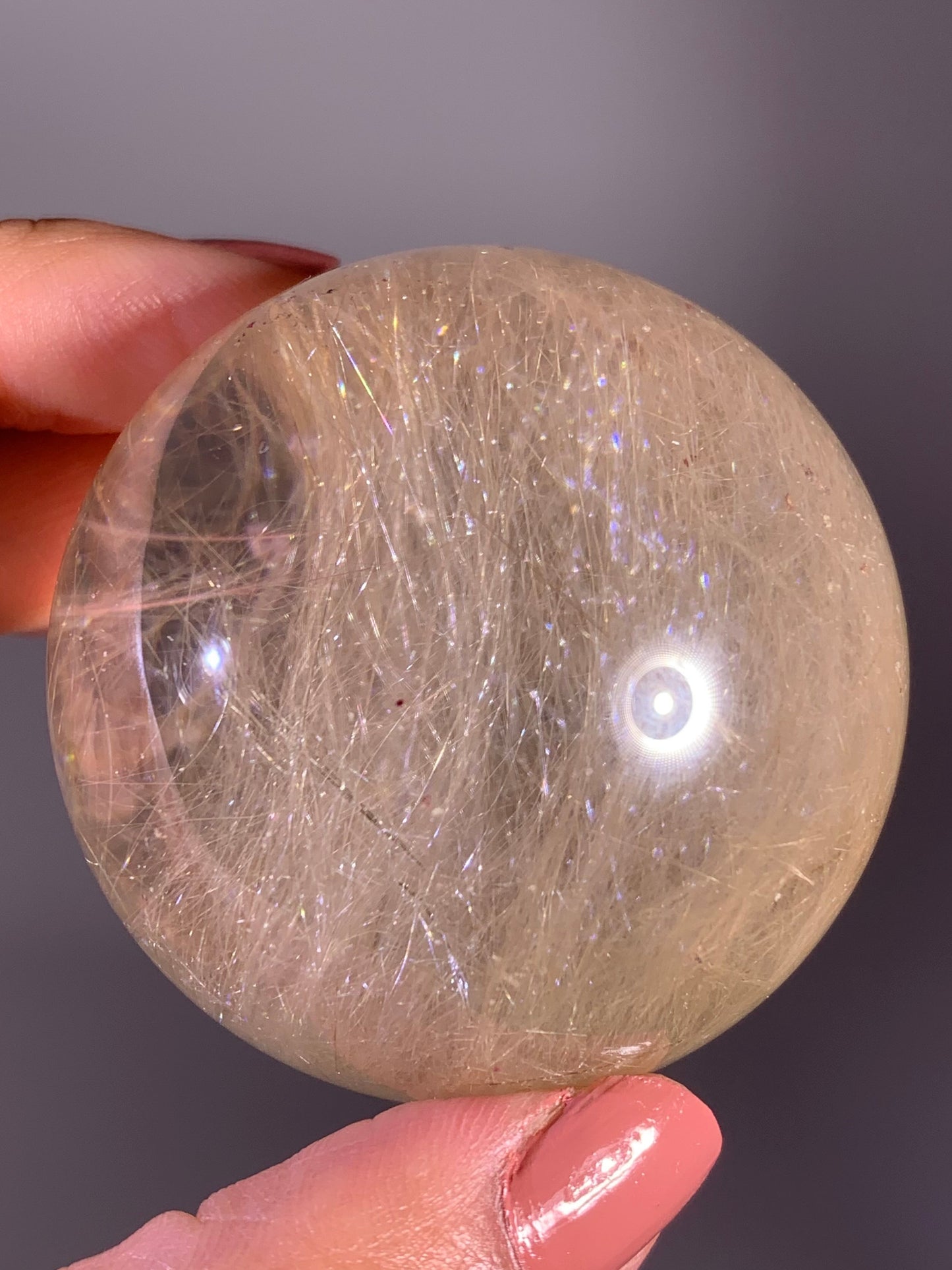 Large Collector’s Grade Light Gold Rutile Quartz Sphere – Brazil