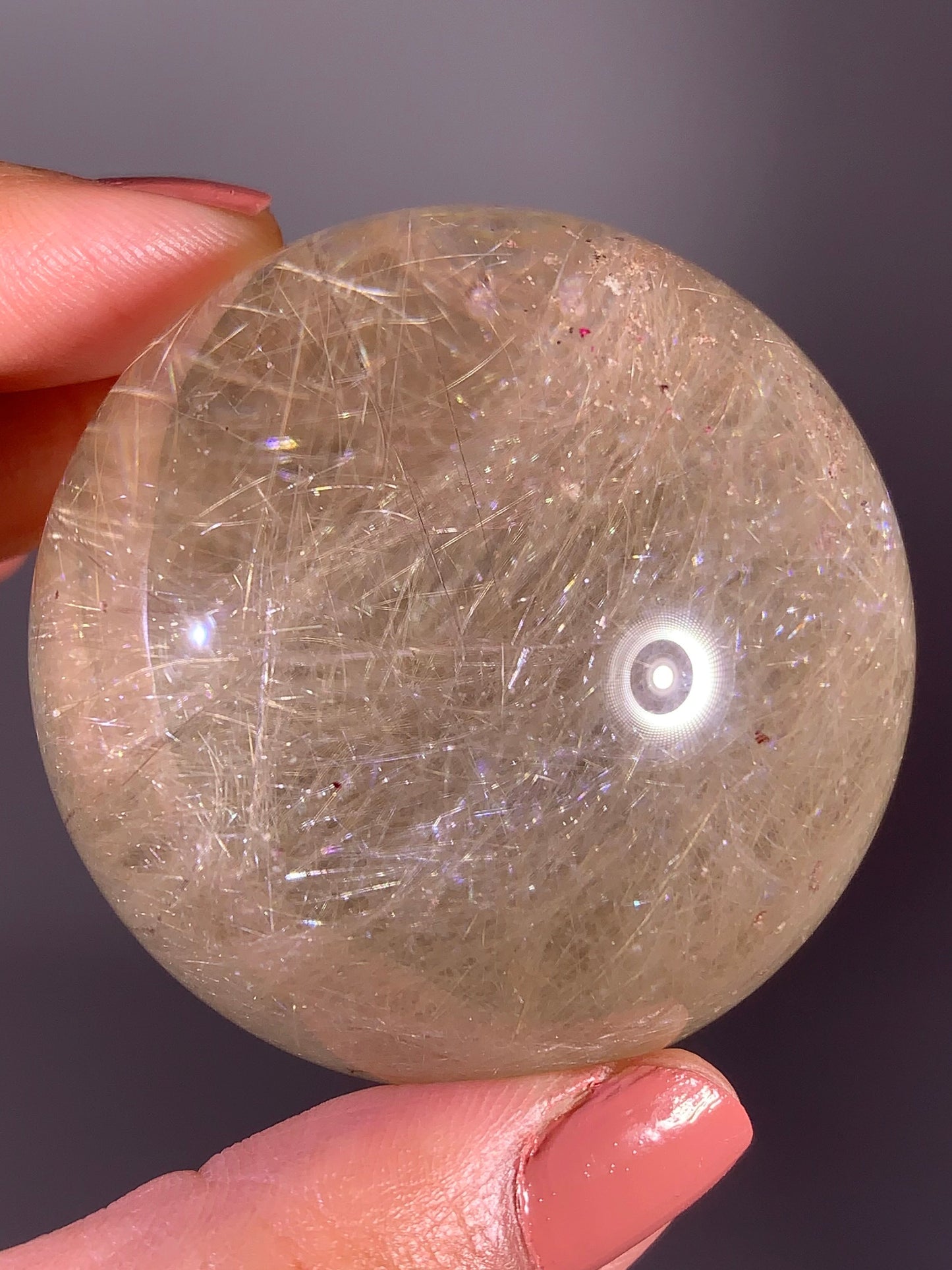 Large Collector’s Grade Light Gold Rutile Quartz Sphere – Brazil