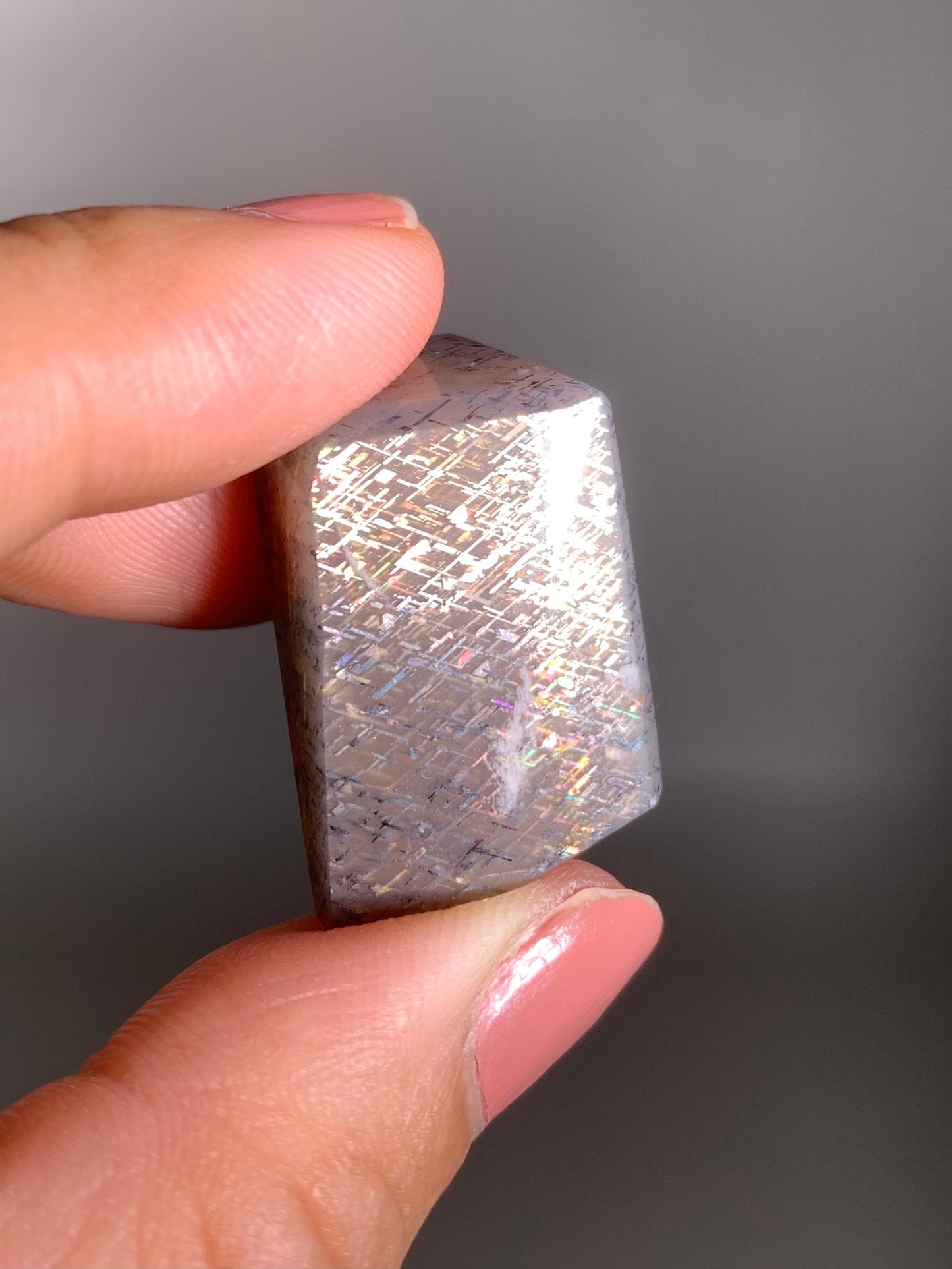 Rainbow Lattice Sunstone Polished Freeform