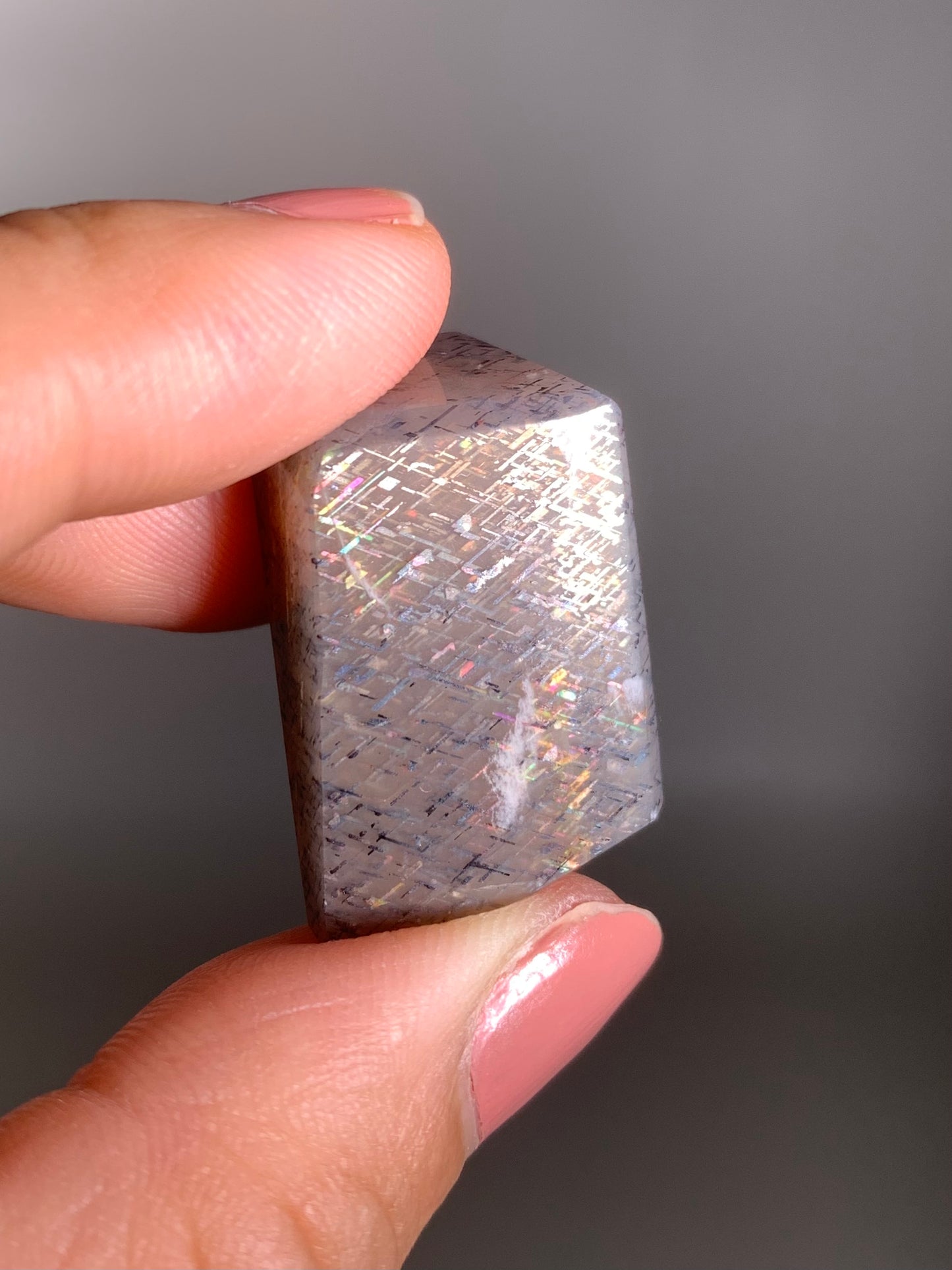 Rainbow Lattice Sunstone Polished Freeform