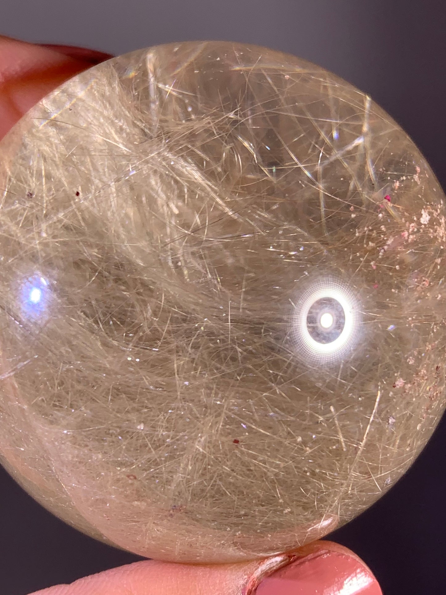 Large Collector’s Grade Light Gold Rutile Quartz Sphere – Brazil