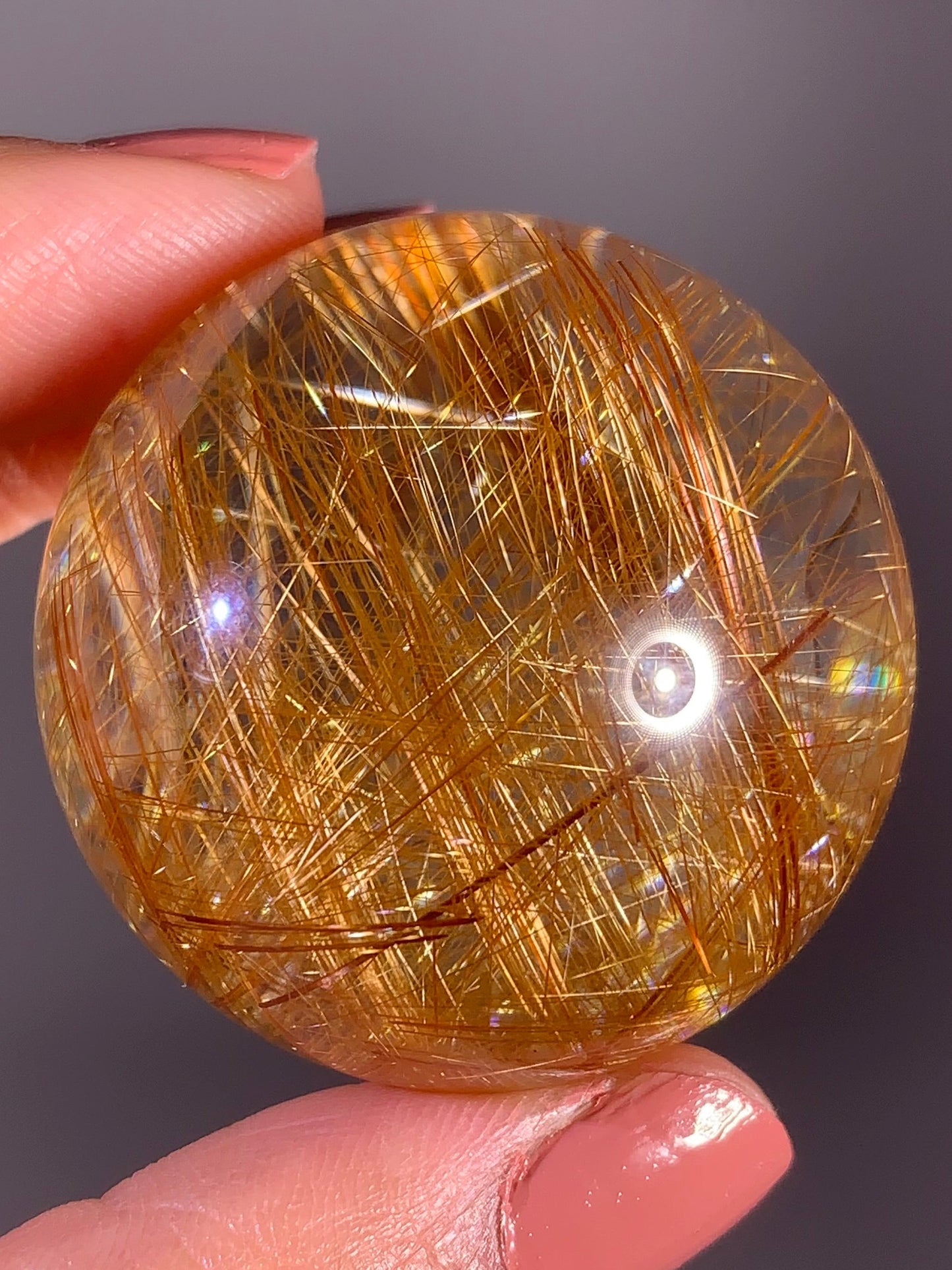 Collector’s Grade Shiny Gold Rutile Quartz Sphere – Brazil