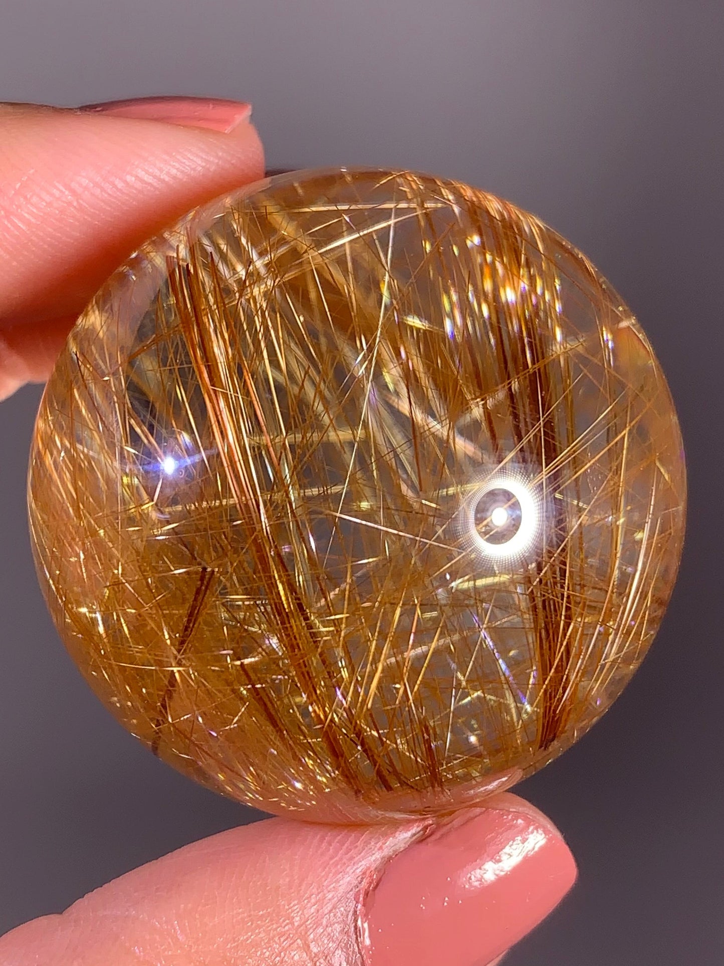 Collector’s Grade Shiny Gold Rutile Quartz Sphere – Brazil