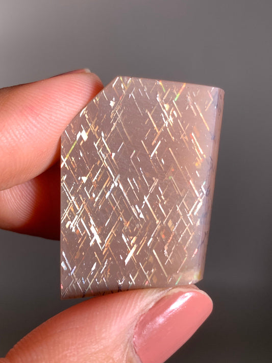 Rainbow Lattice Sunstone Polished Freeform