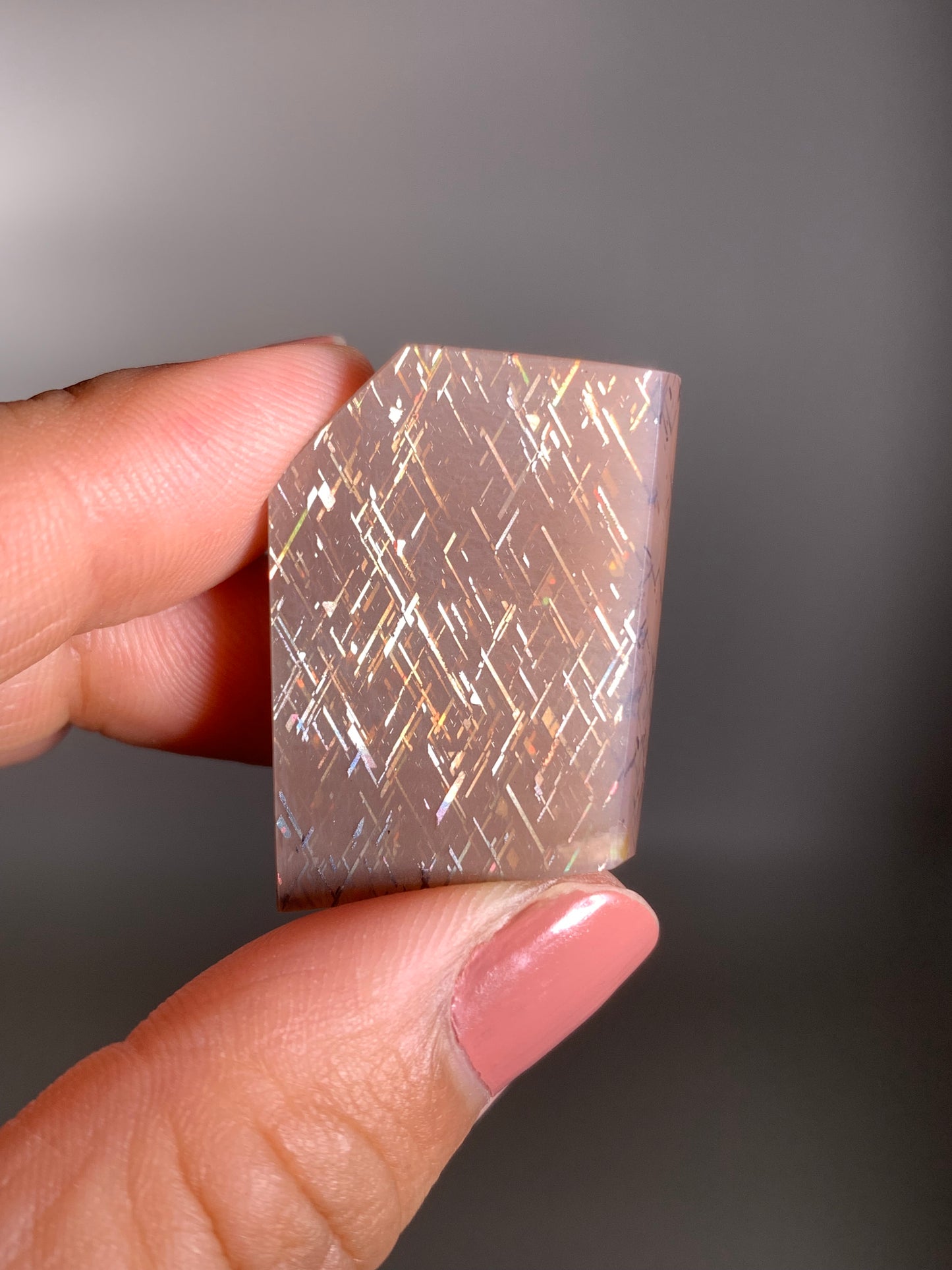 Rainbow Lattice Sunstone Polished Freeform