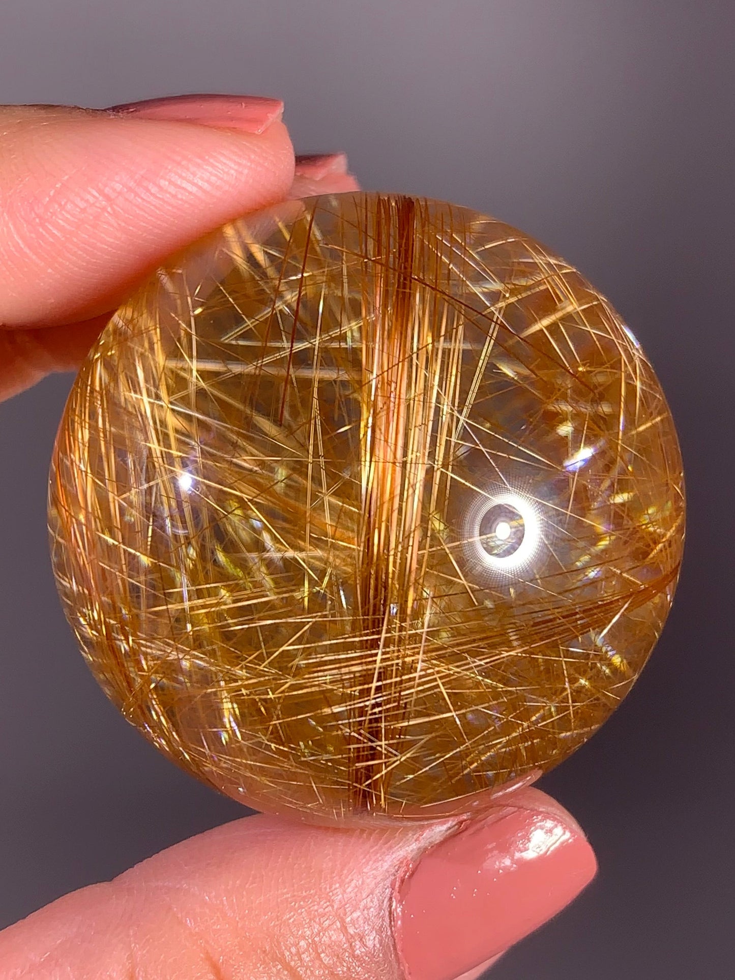Collector’s Grade Shiny Gold Rutile Quartz Sphere – Brazil