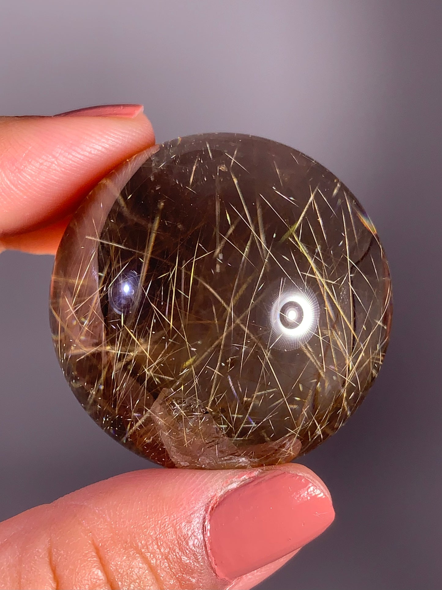 Collector’s Grade Shooting Star Rutile Quartz Sphere with Manifestation (Quartz in Quartz) – Brazil