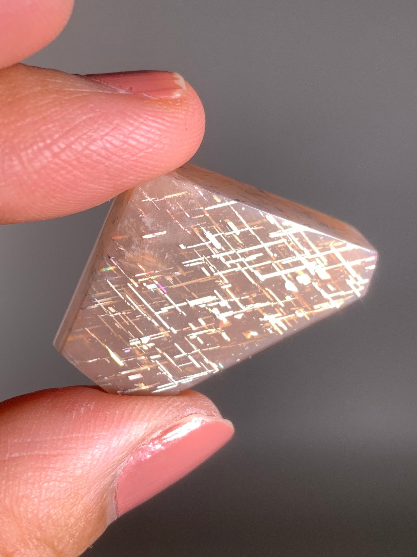 Rainbow Lattice Sunstone Polished Freeform