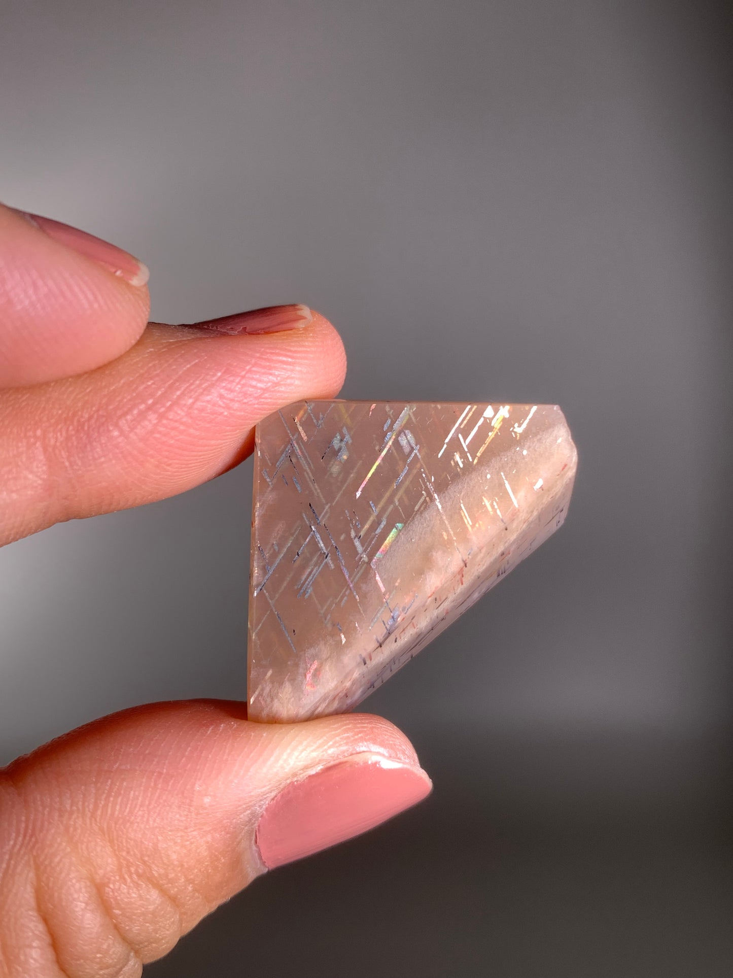 Rainbow Lattice Sunstone Polished Freeform