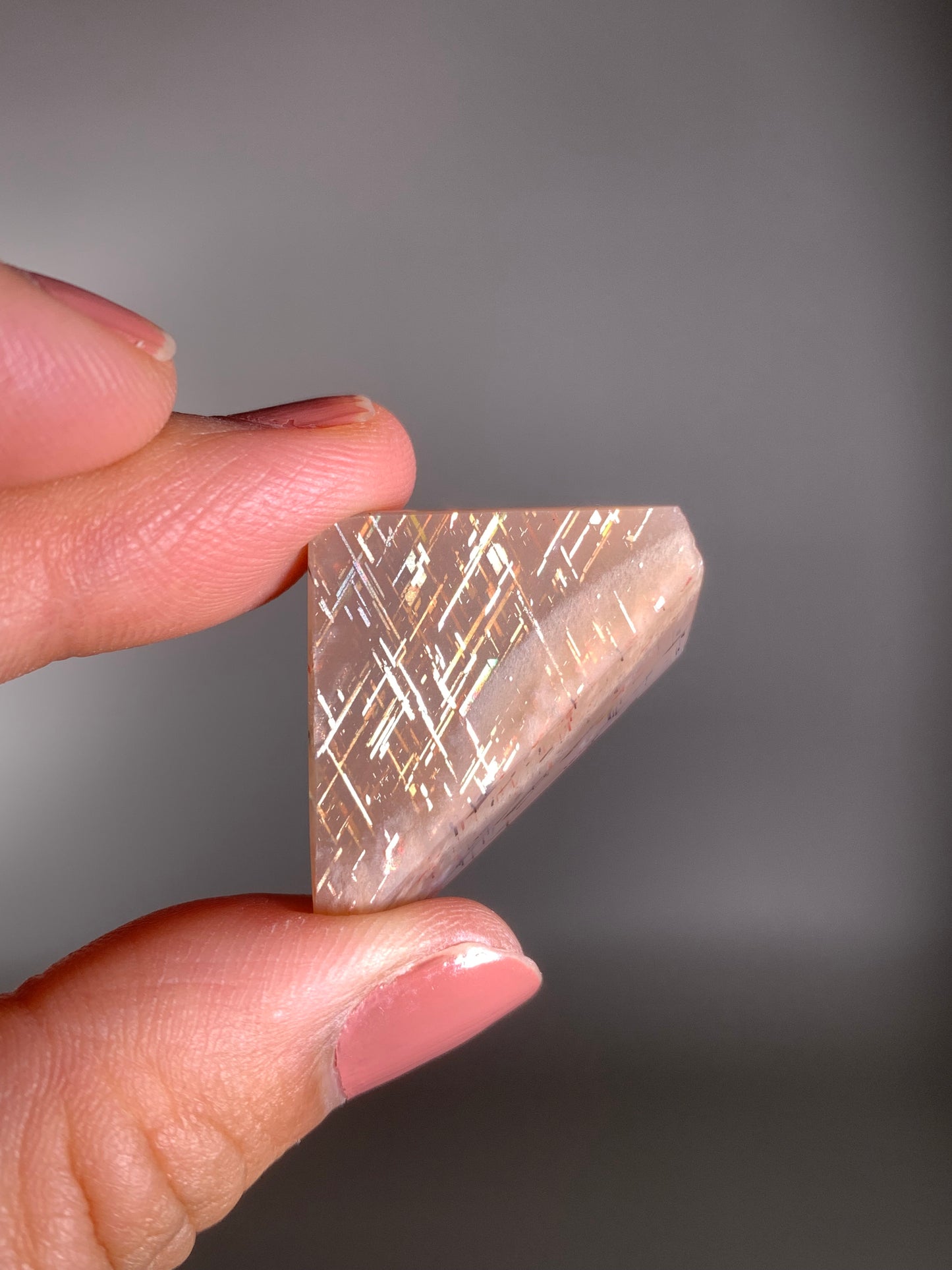 Rainbow Lattice Sunstone Polished Freeform