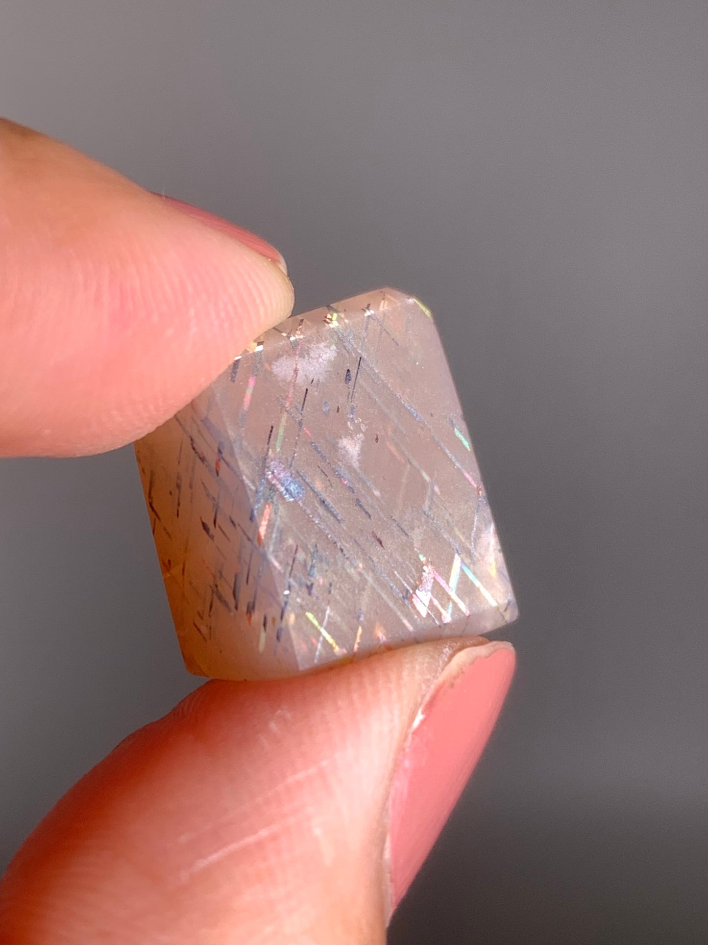 Rainbow Lattice Sunstone Polished Freeform