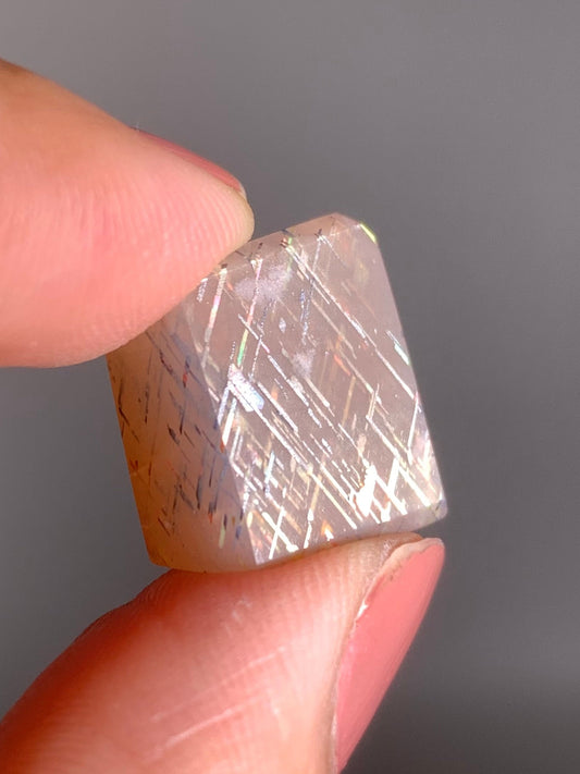 Rainbow Lattice Sunstone Polished Freeform