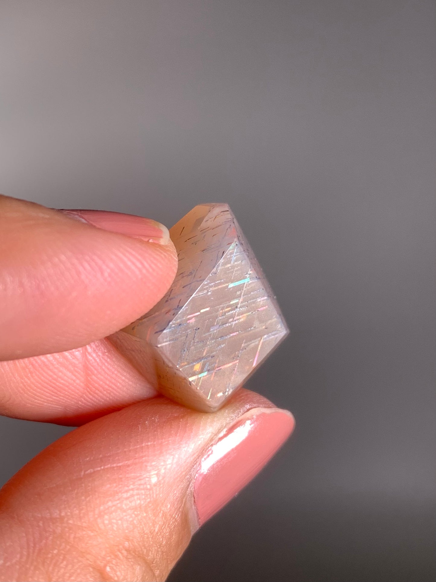 Rainbow Lattice Sunstone Polished Freeform
