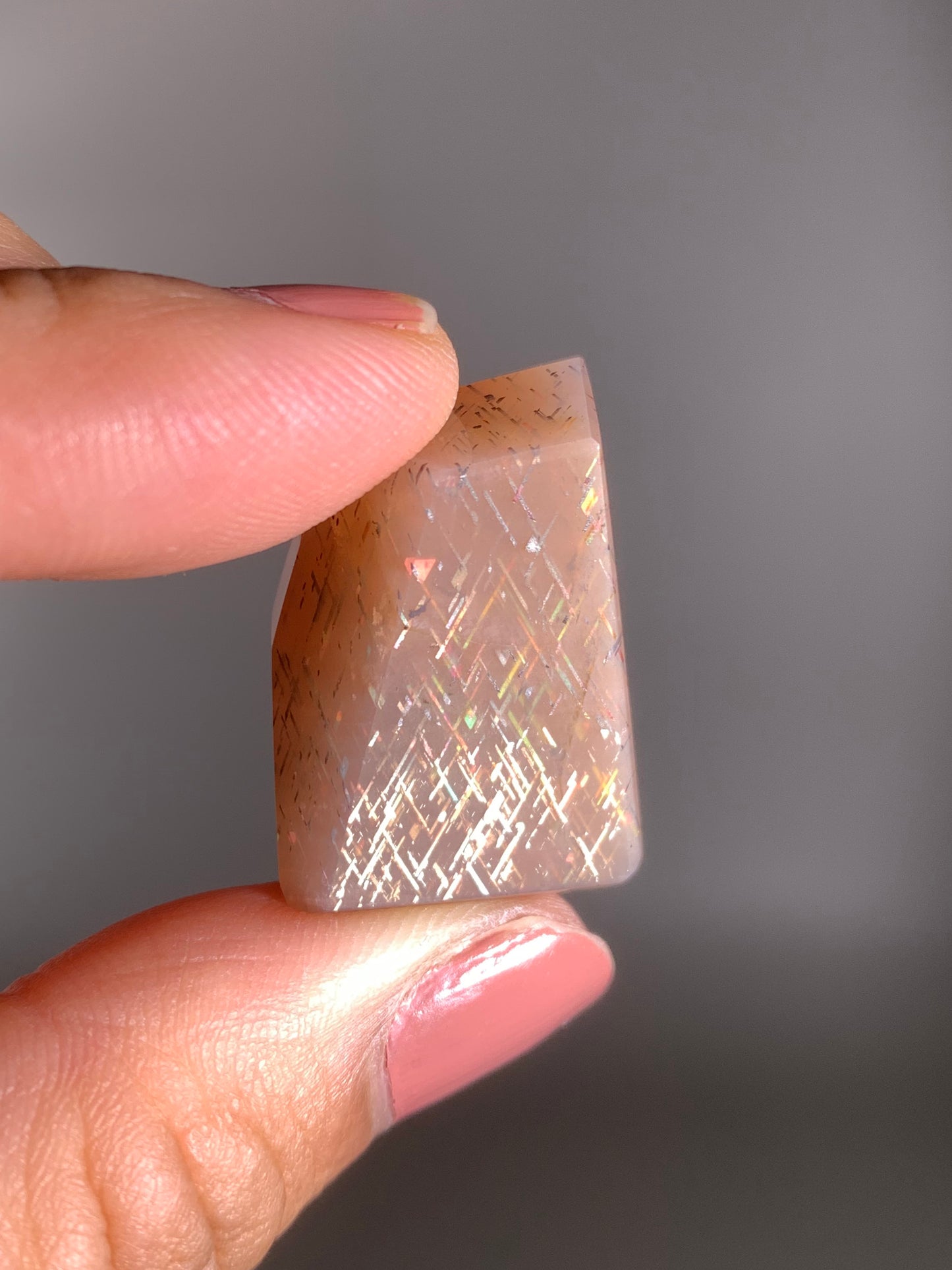 Rainbow Lattice Sunstone Polished Freeform