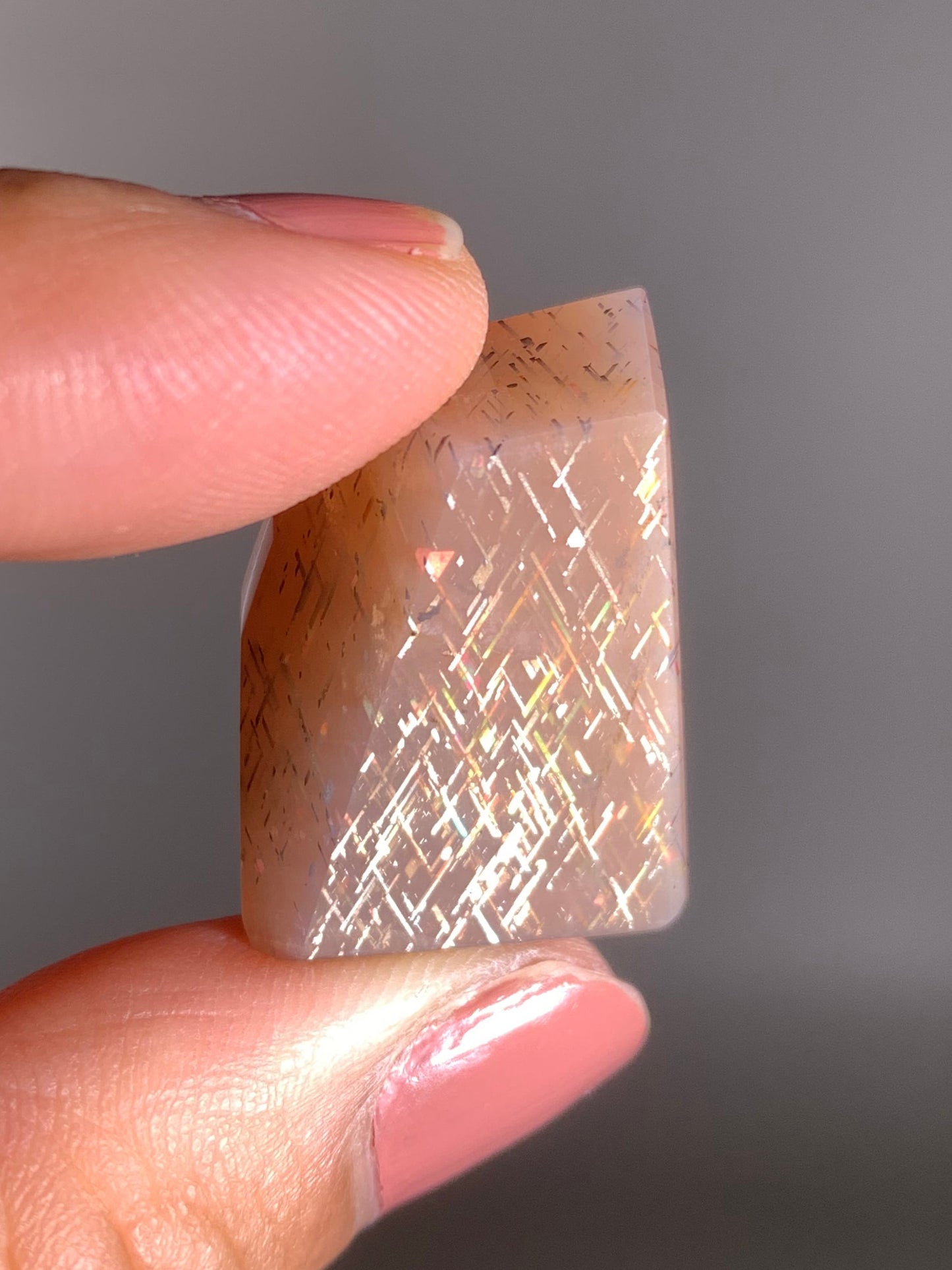 Rainbow Lattice Sunstone Polished Freeform