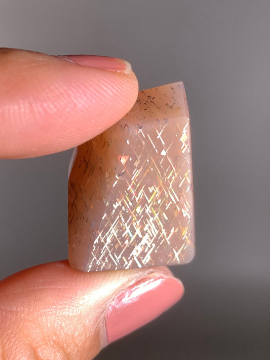 Rainbow Lattice Sunstone Polished Freeform