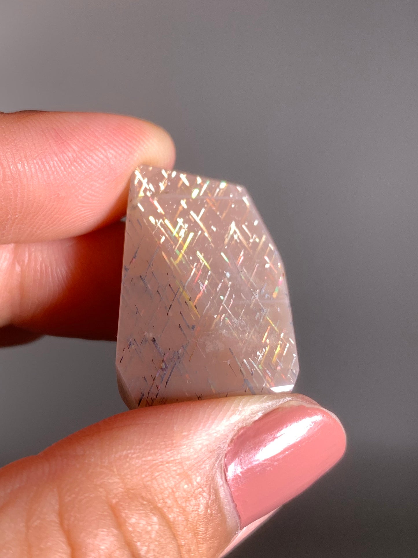 Rainbow Lattice Sunstone Polished Freeform