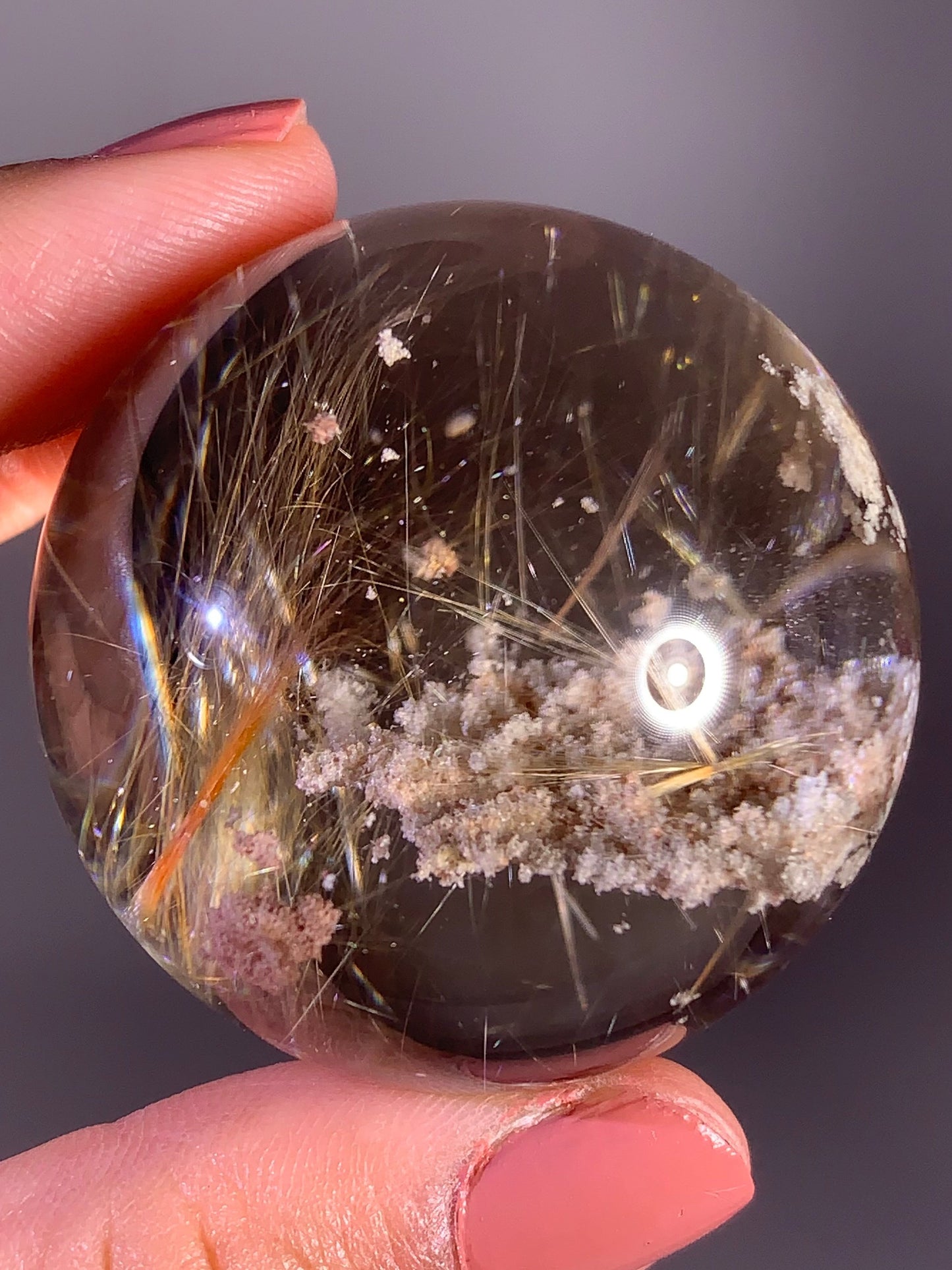 Collector’s Piece Shooting Star Rutile Garden Quartz Sphere – Brazil