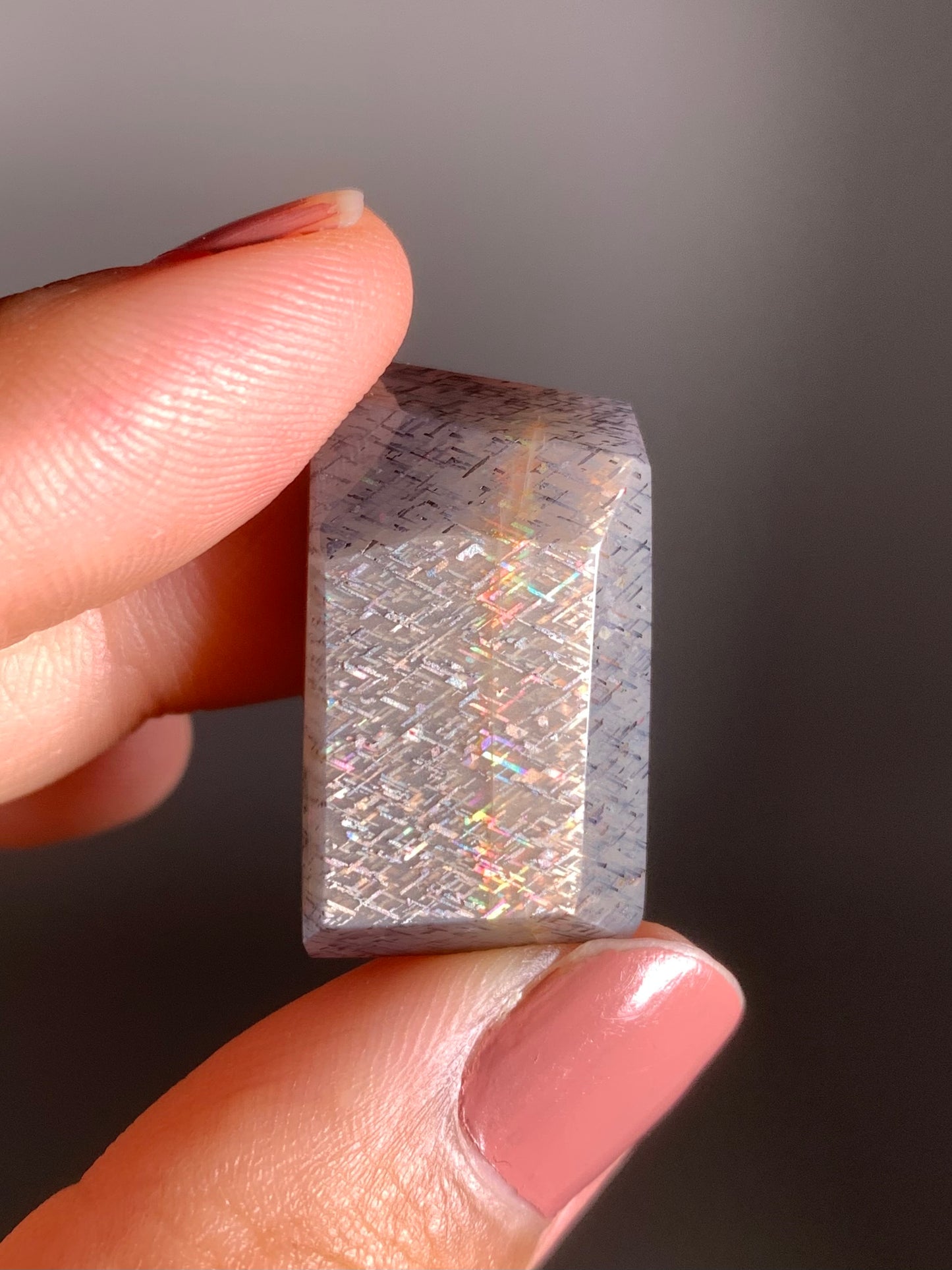 Rainbow Lattice Sunstone Polished Freeform