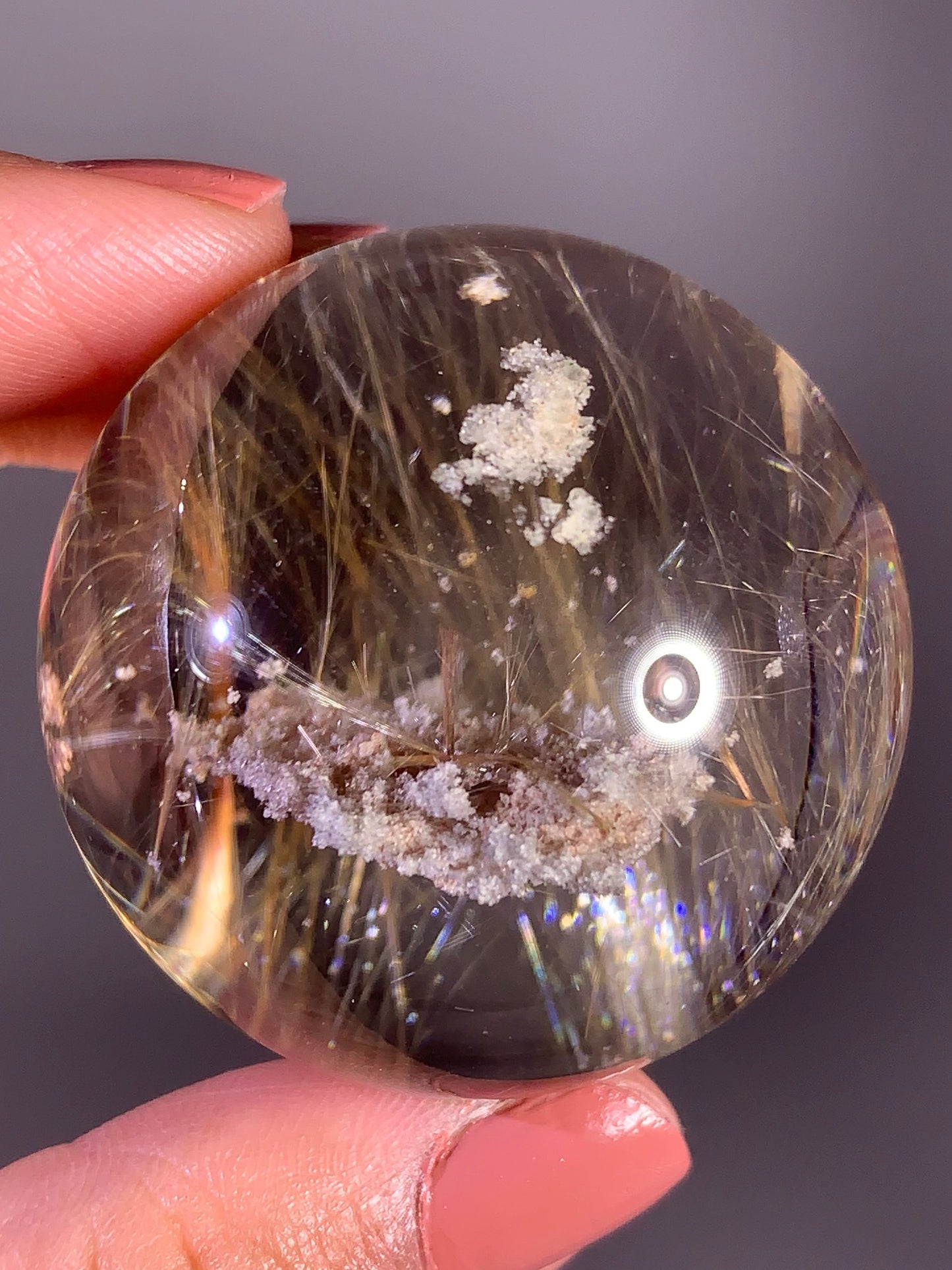 Collector’s Piece Shooting Star Rutile Garden Quartz Sphere – Brazil