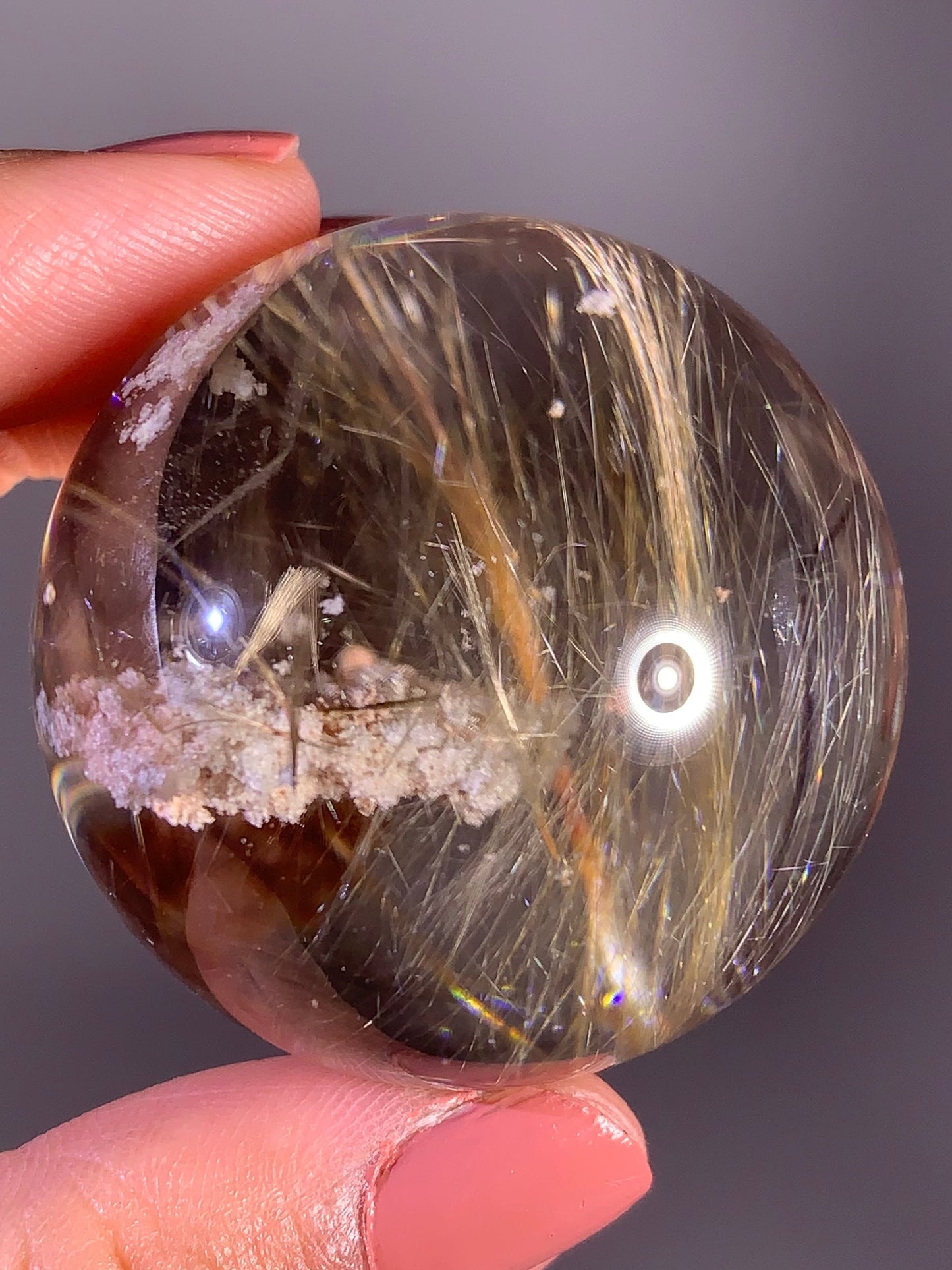 Collector’s Piece Shooting Star Rutile Garden Quartz Sphere – Brazil