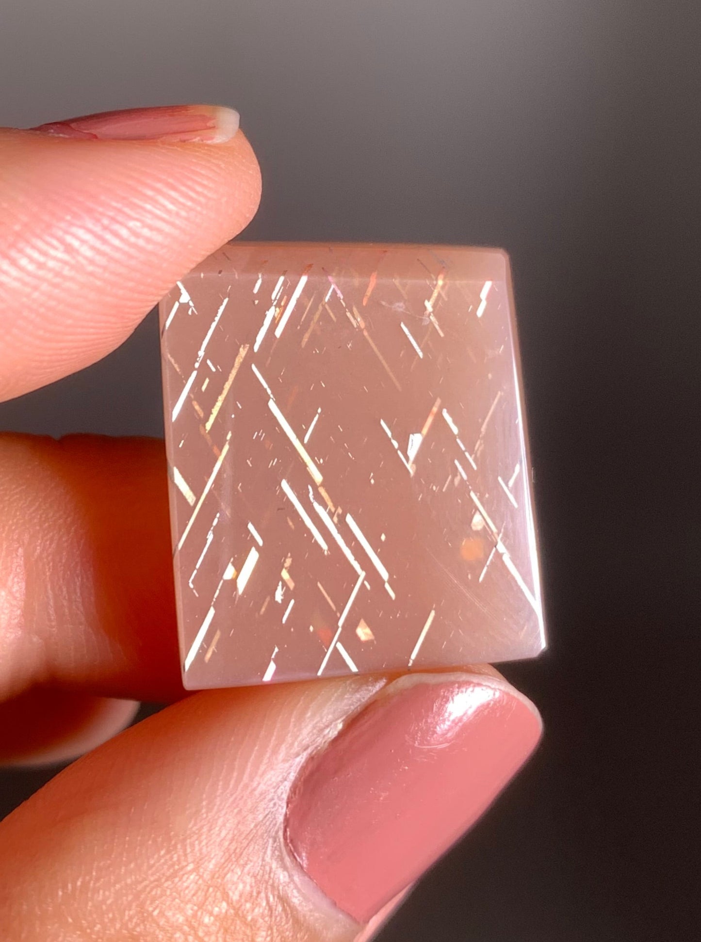 Rainbow Lattice Sunstone Polished Freeform