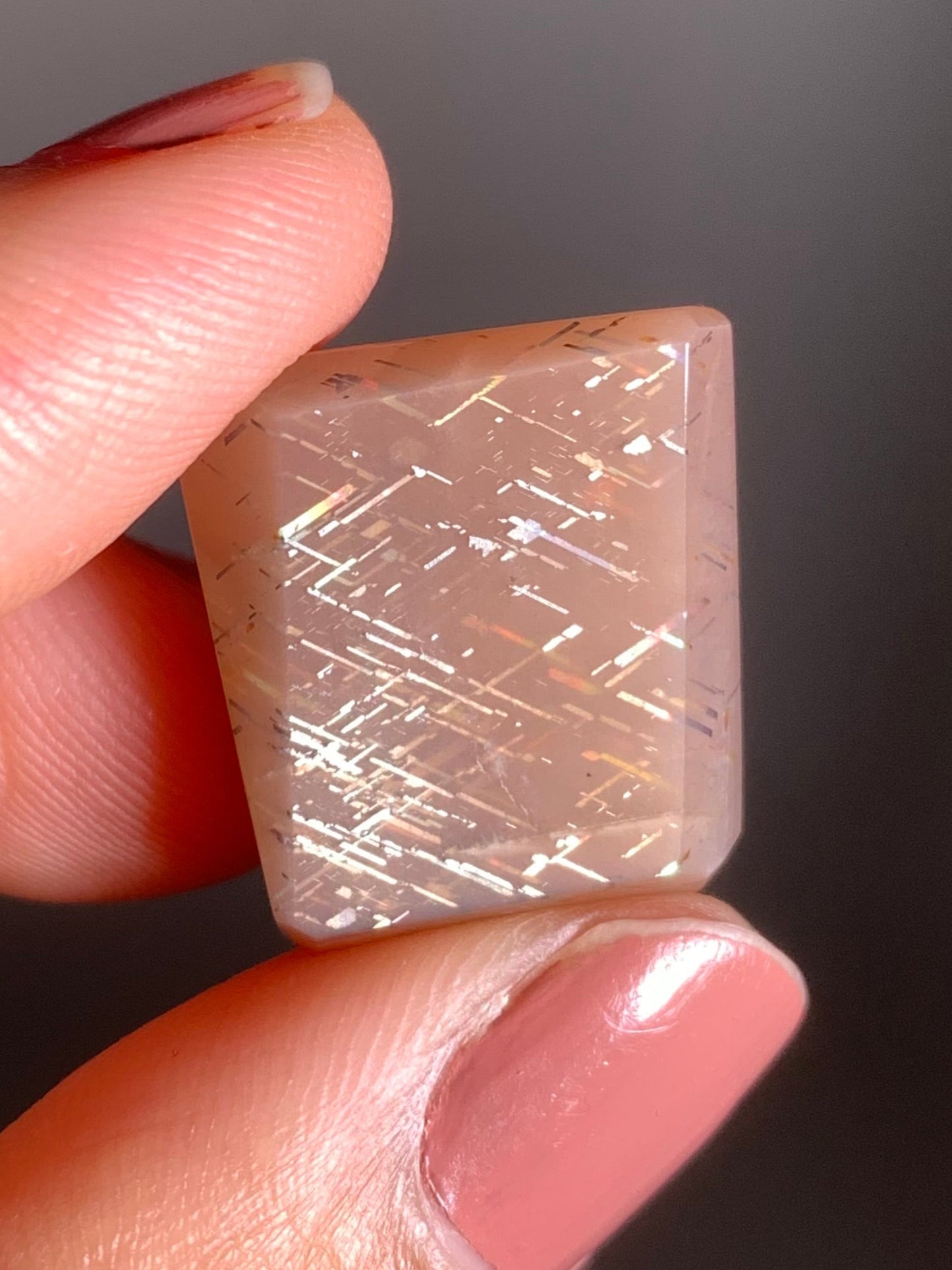 Rainbow Lattice Sunstone Polished Freeform