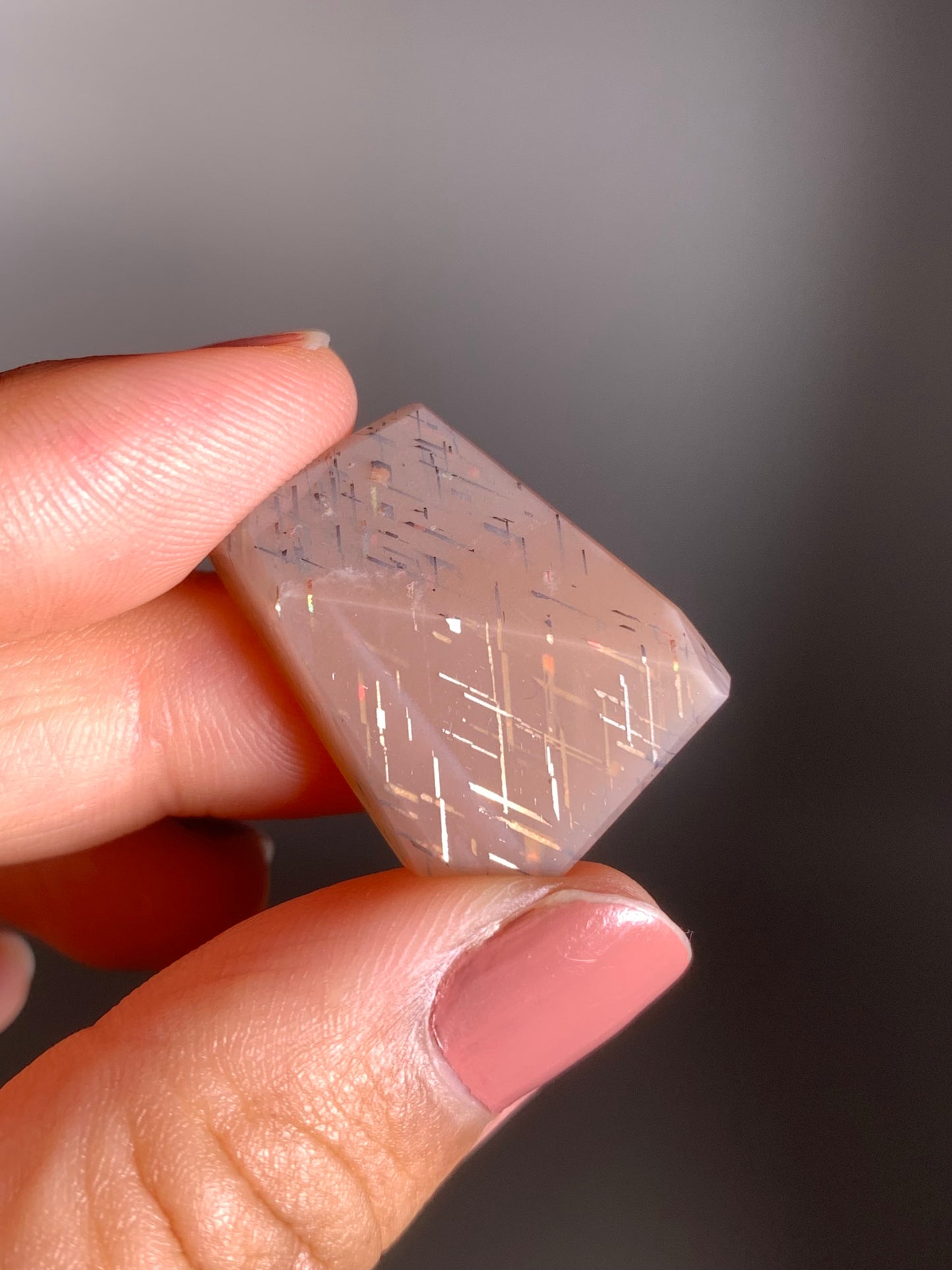 Rainbow Lattice Sunstone Polished Freeform