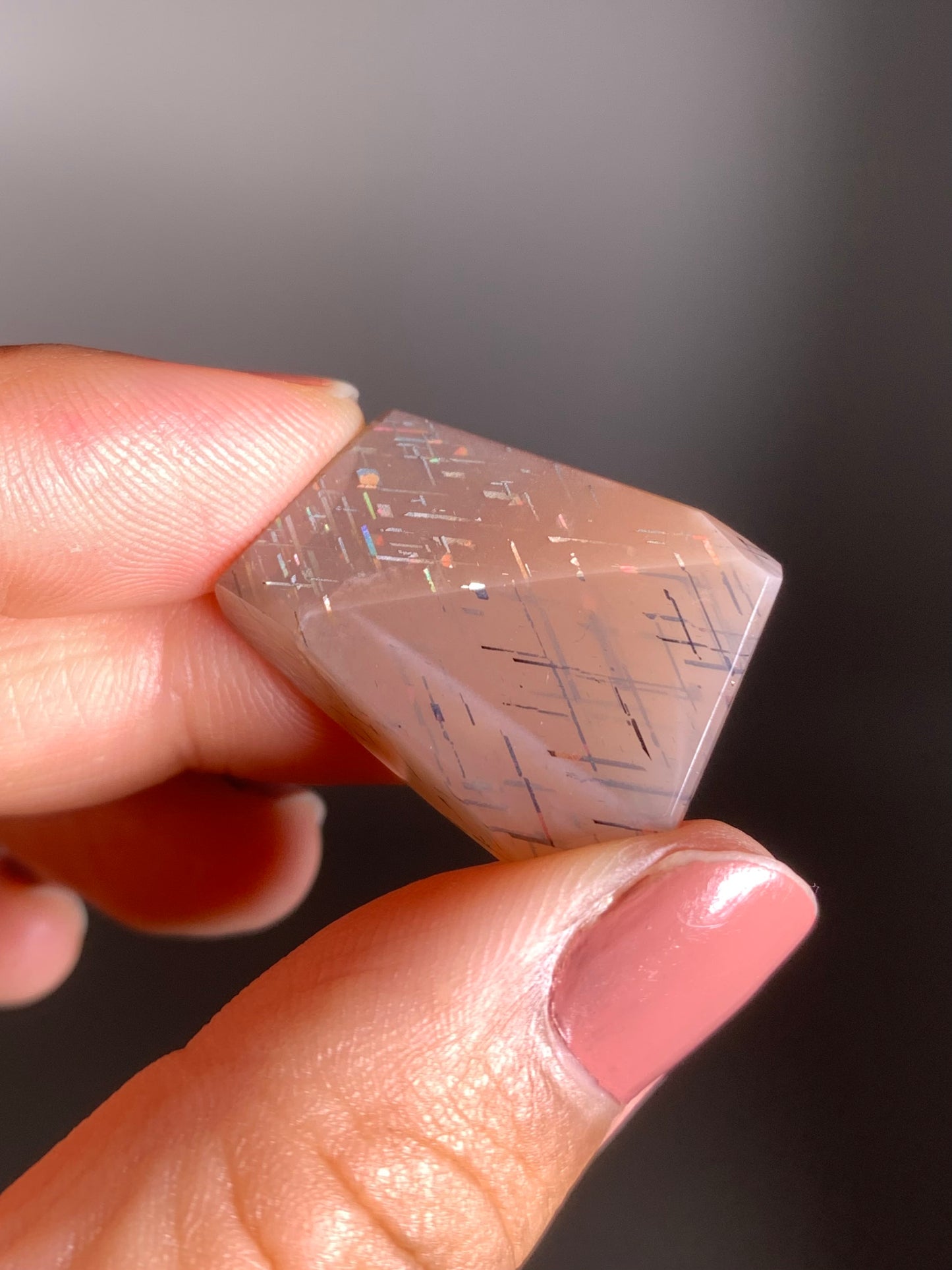 Rainbow Lattice Sunstone Polished Freeform