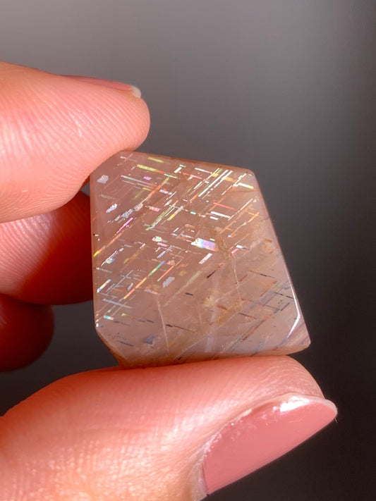 Rainbow Lattice Sunstone Polished Freeform