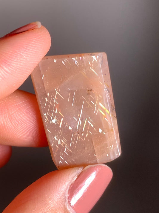 Rainbow Lattice Sunstone Polished Freeform