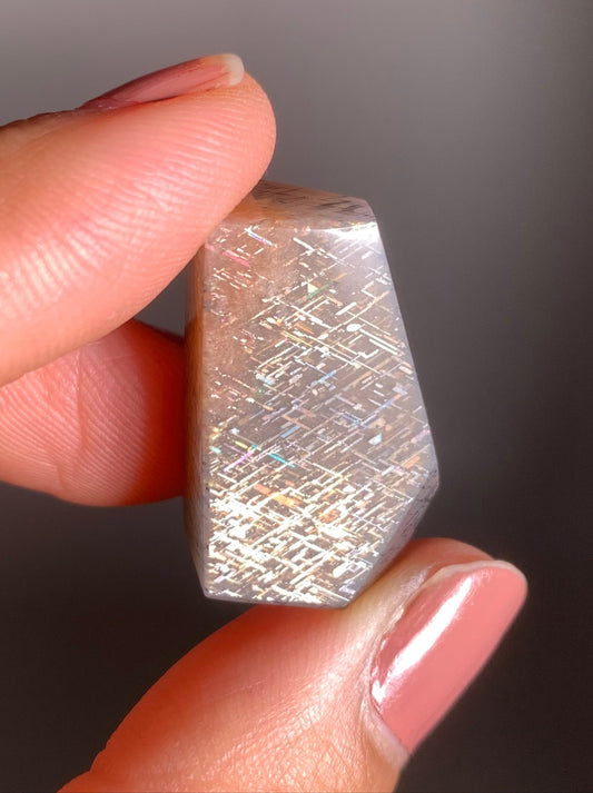 Rainbow Lattice Sunstone Polished Freeform