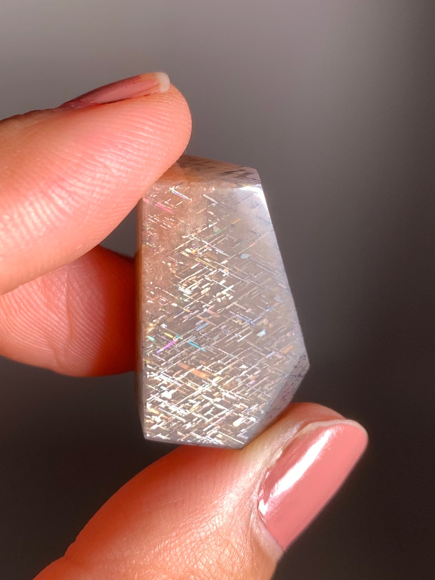 Rainbow Lattice Sunstone Polished Freeform