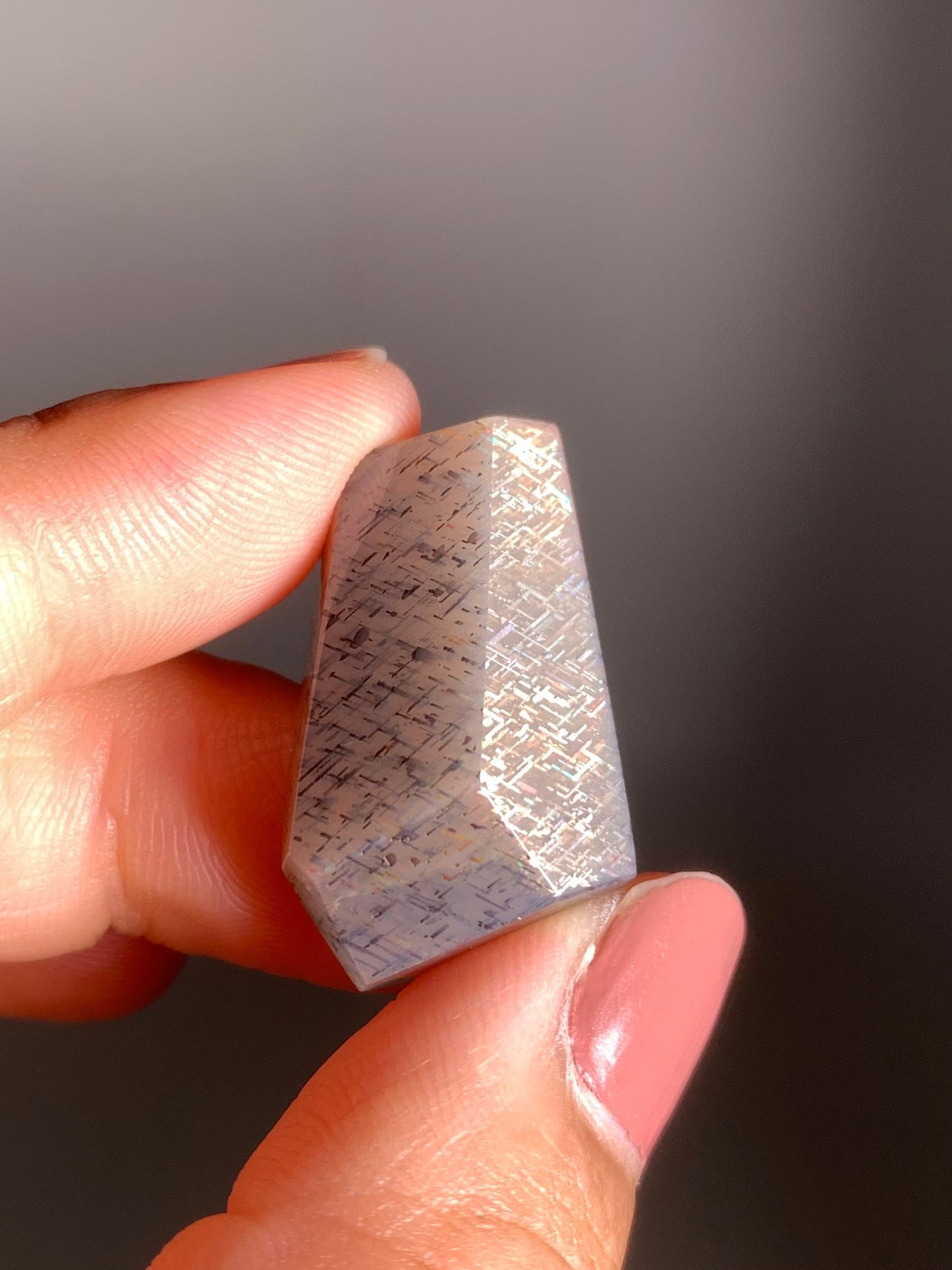 Rainbow Lattice Sunstone Polished Freeform