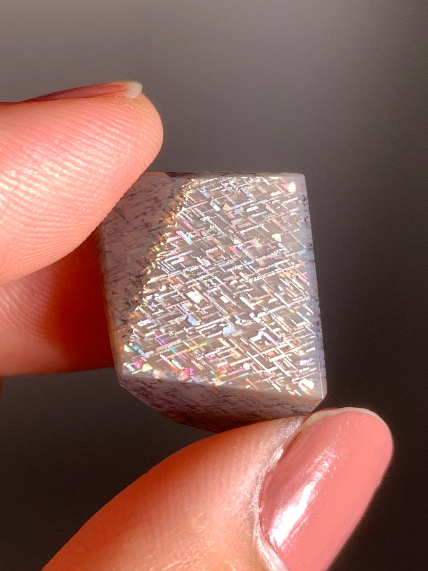 Rainbow Lattice Sunstone Polished Freeform